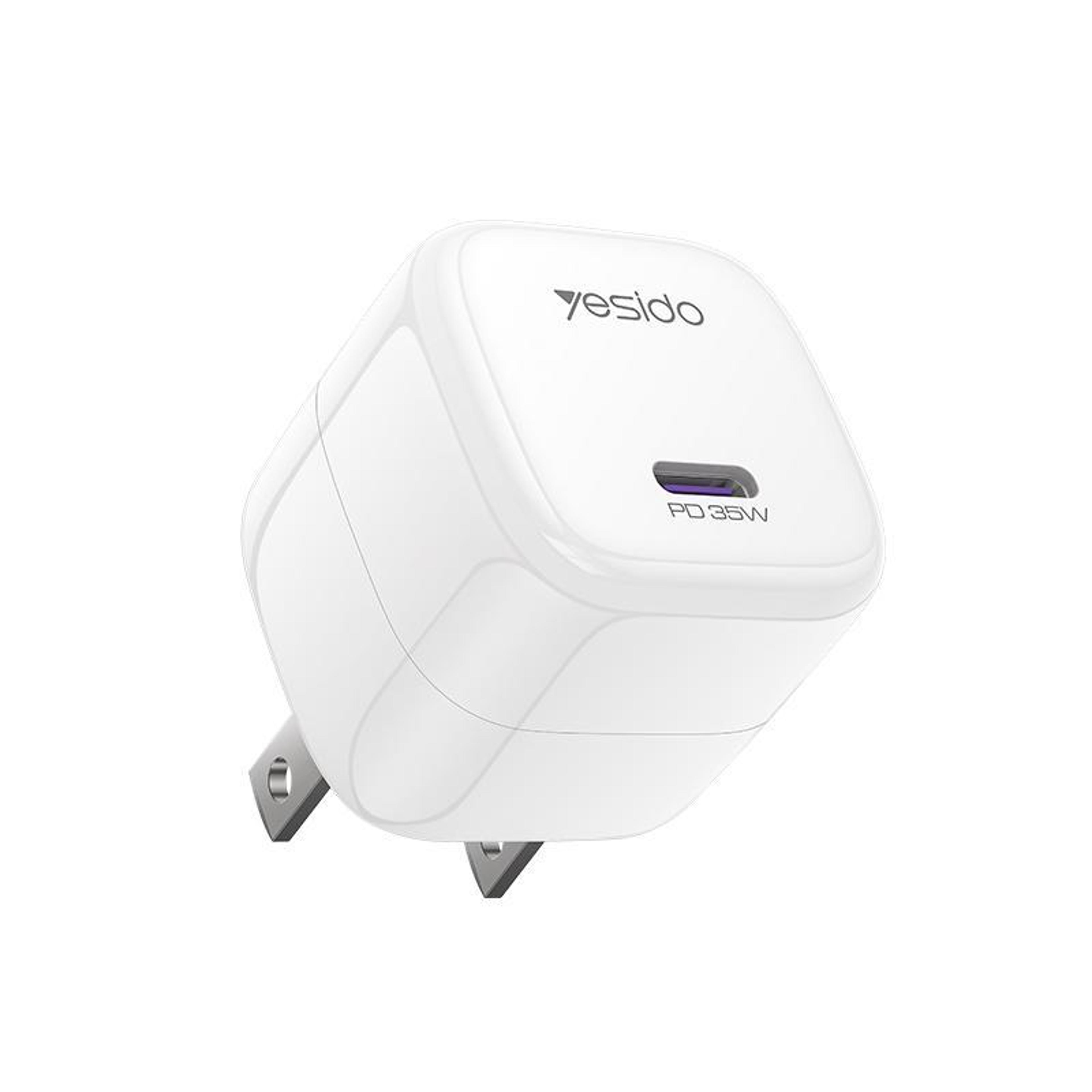 yesido yc16u 35w usb-c charger gan pd wall charger compact mini fast charging adapter us plug
