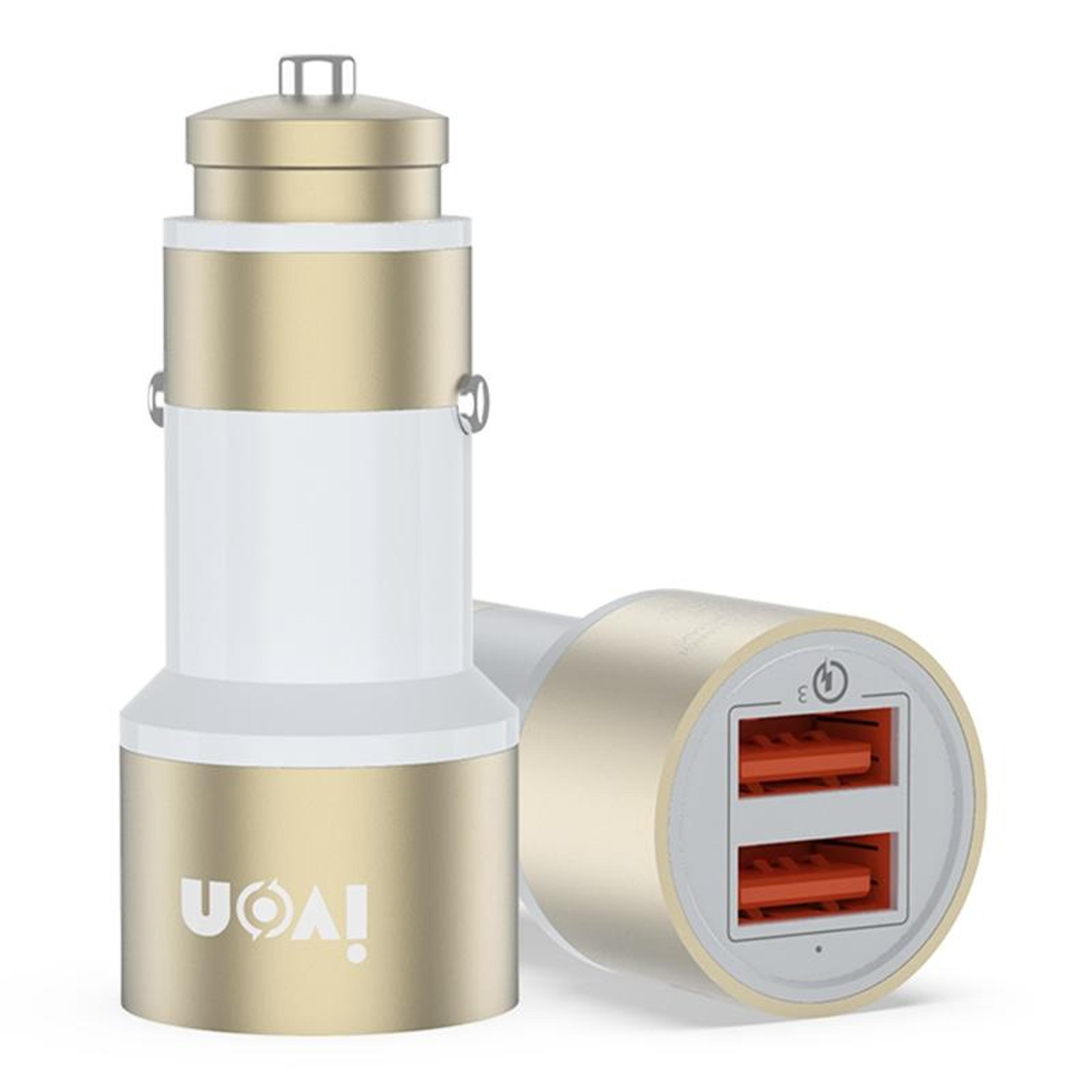 ivon cc33 36w dual usb car charger qc 3.0 fast metal car charger