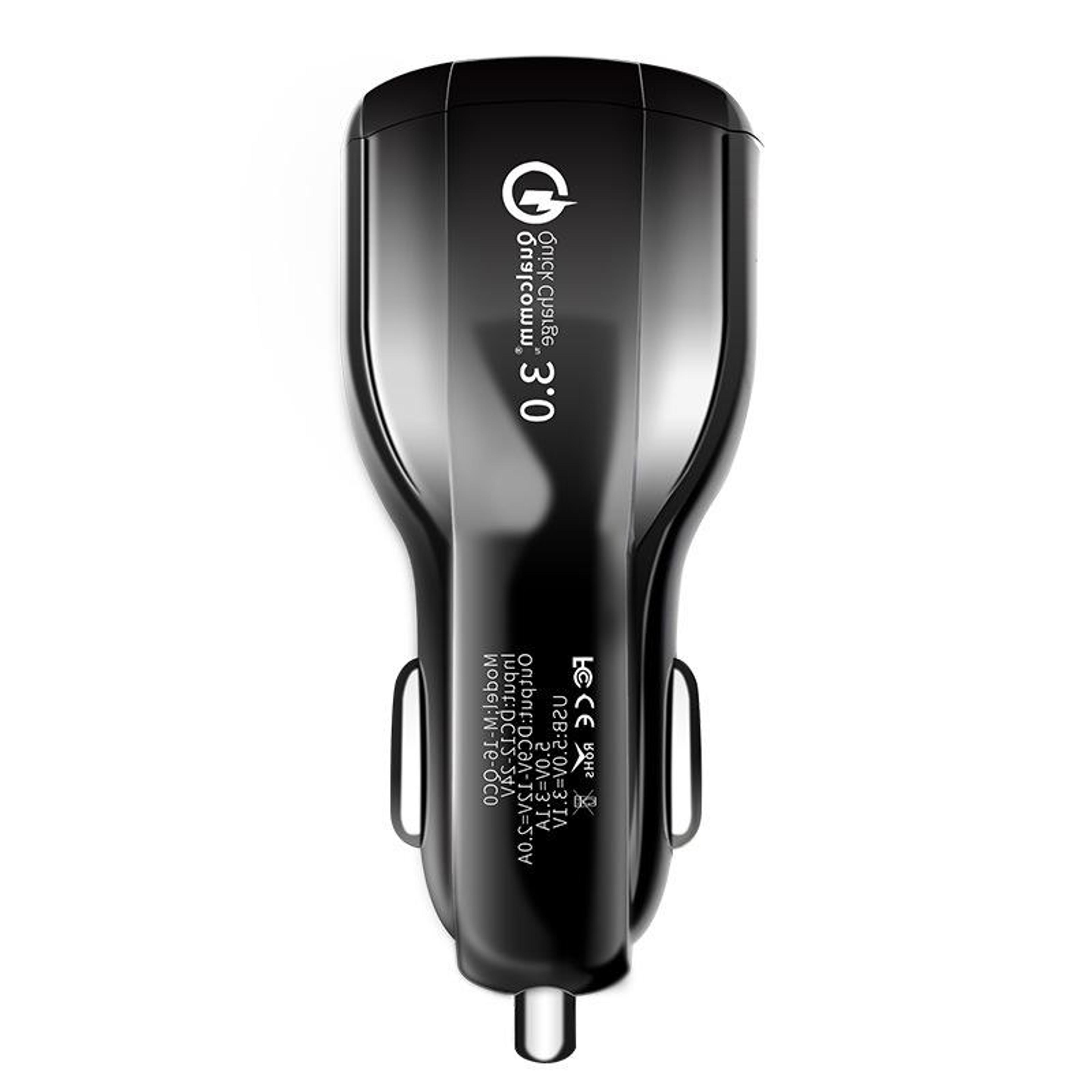 qc3.0 dual usb fast car charger 6a universal car phone charger with halo led ring