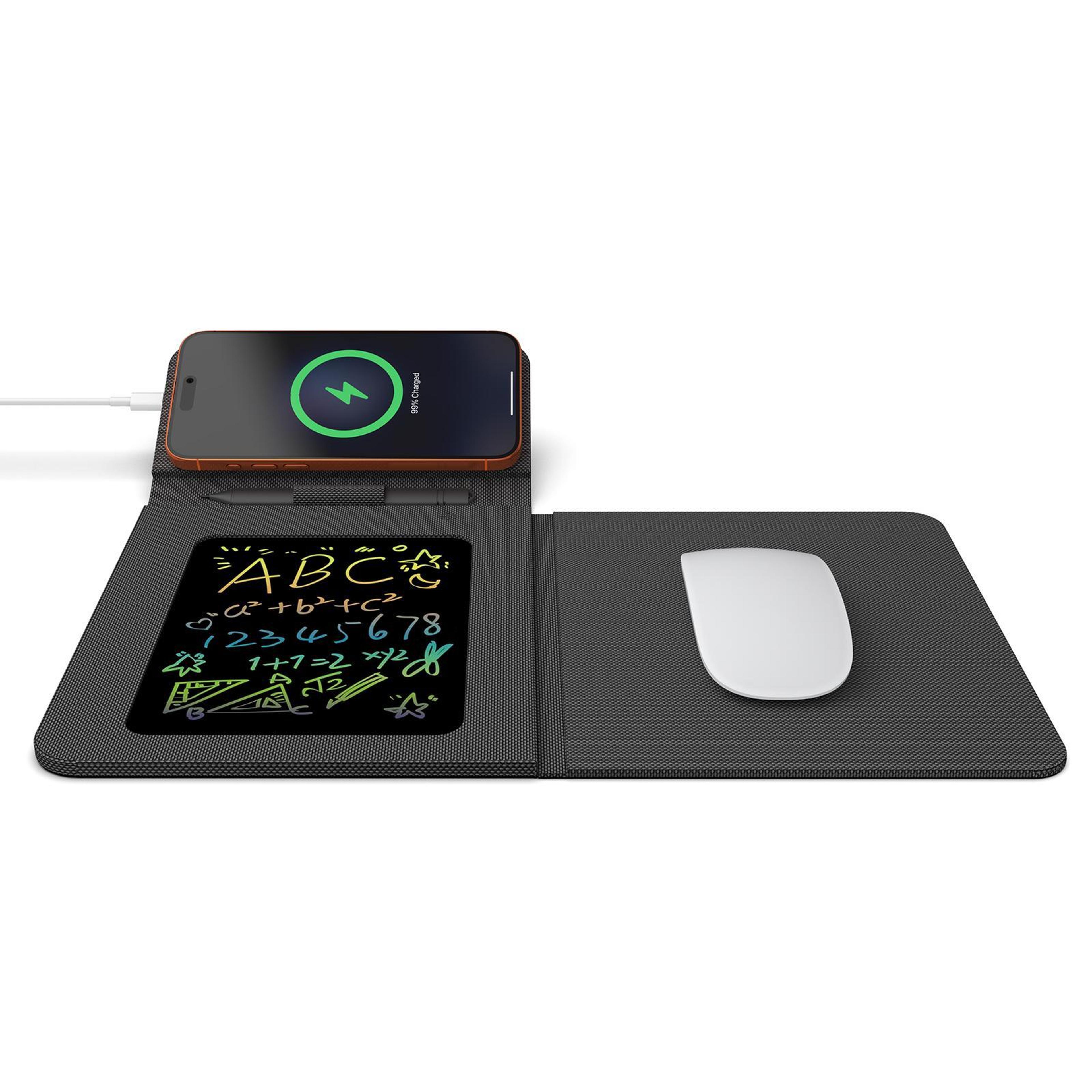 u39 magnetic wireless charger 3 in 1 foldable wireless charging station mouse pad with writing board