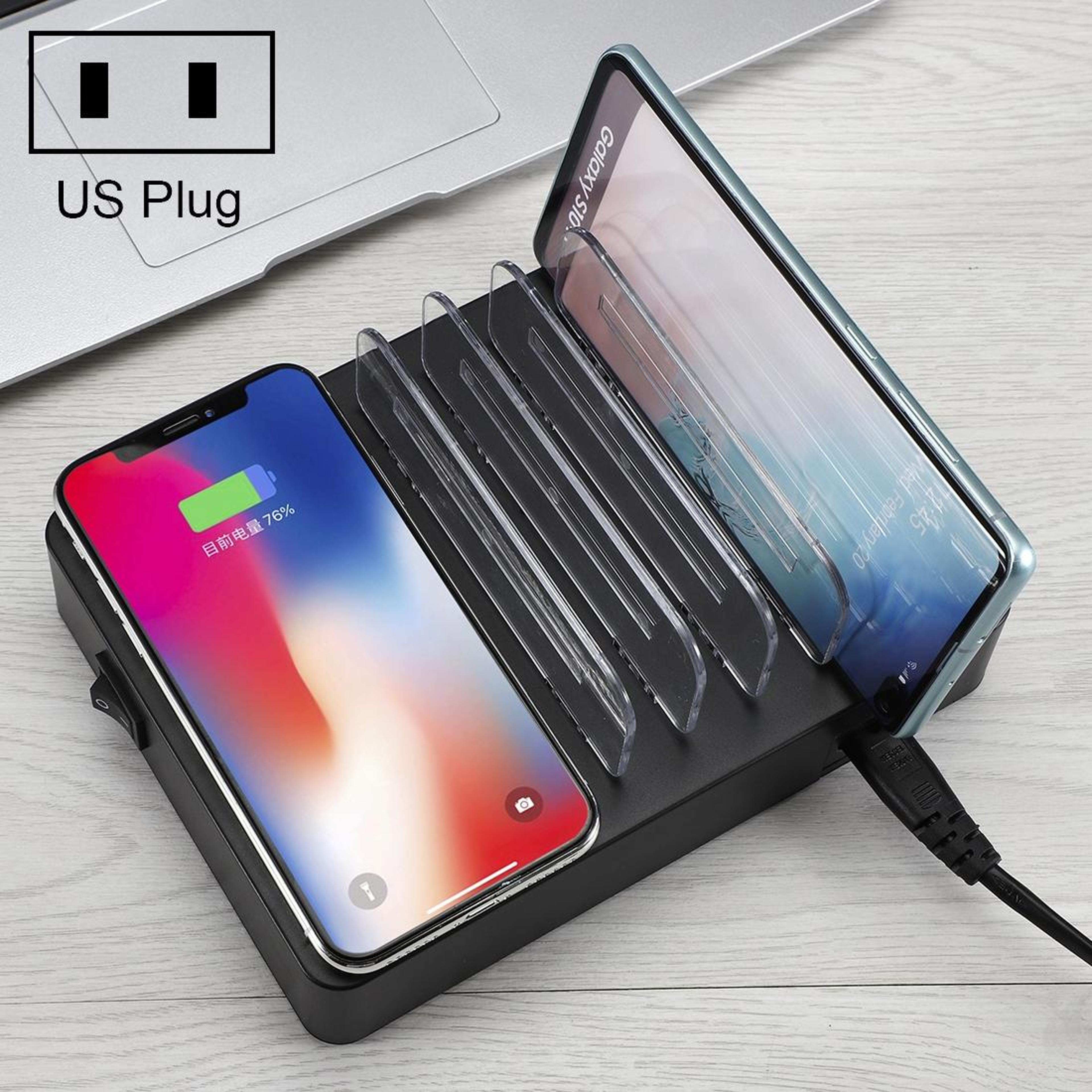 50w usb charging station with wireless charging 6 usb 2 usb c ports led display desktop charging dock us plug