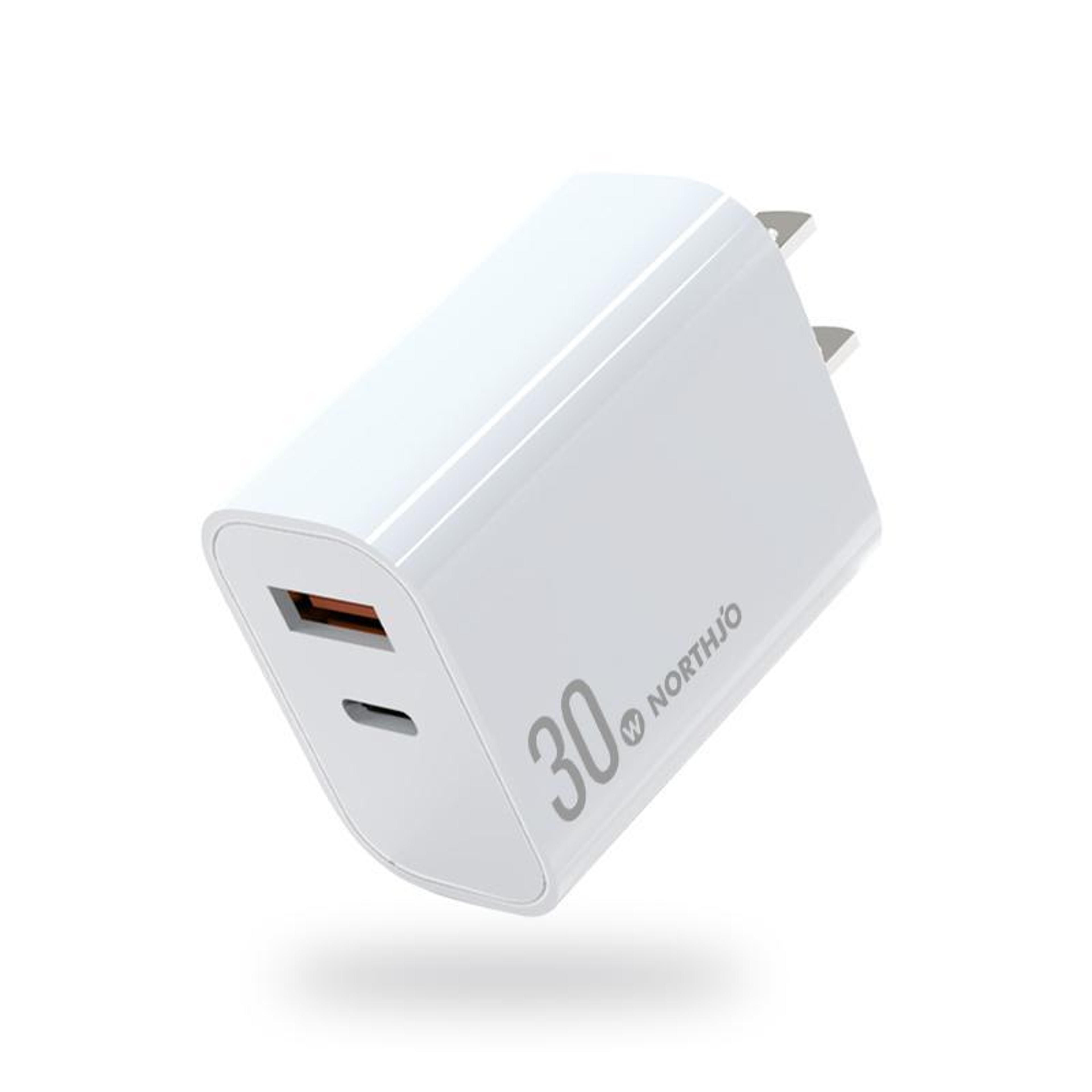 northjo 30w usb c fast charger dual port pd 30w charger qc3.0 wall adapter us plug