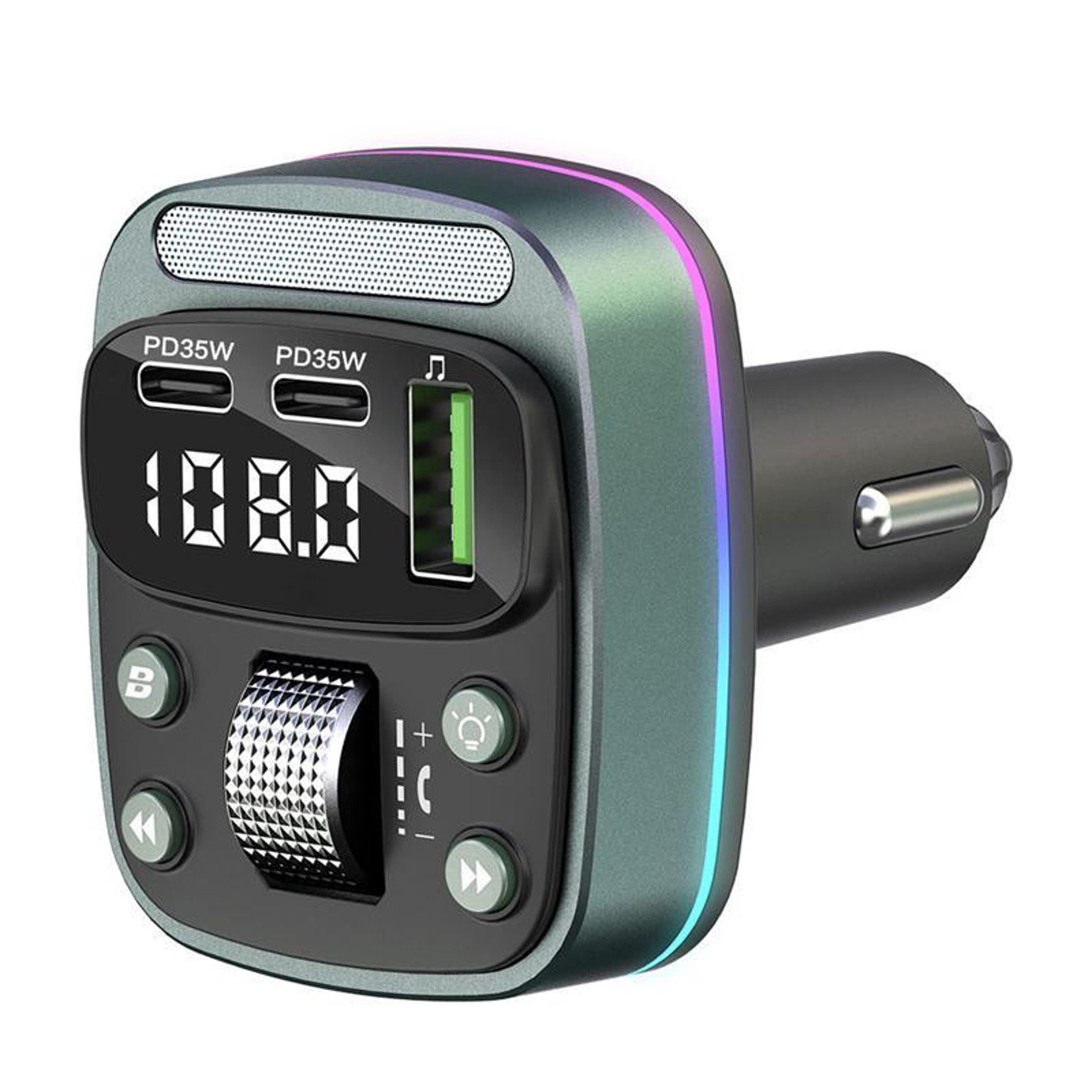 gz08 bluetooth fm transmitter car charger with fast car charger mp3 player and voltage display