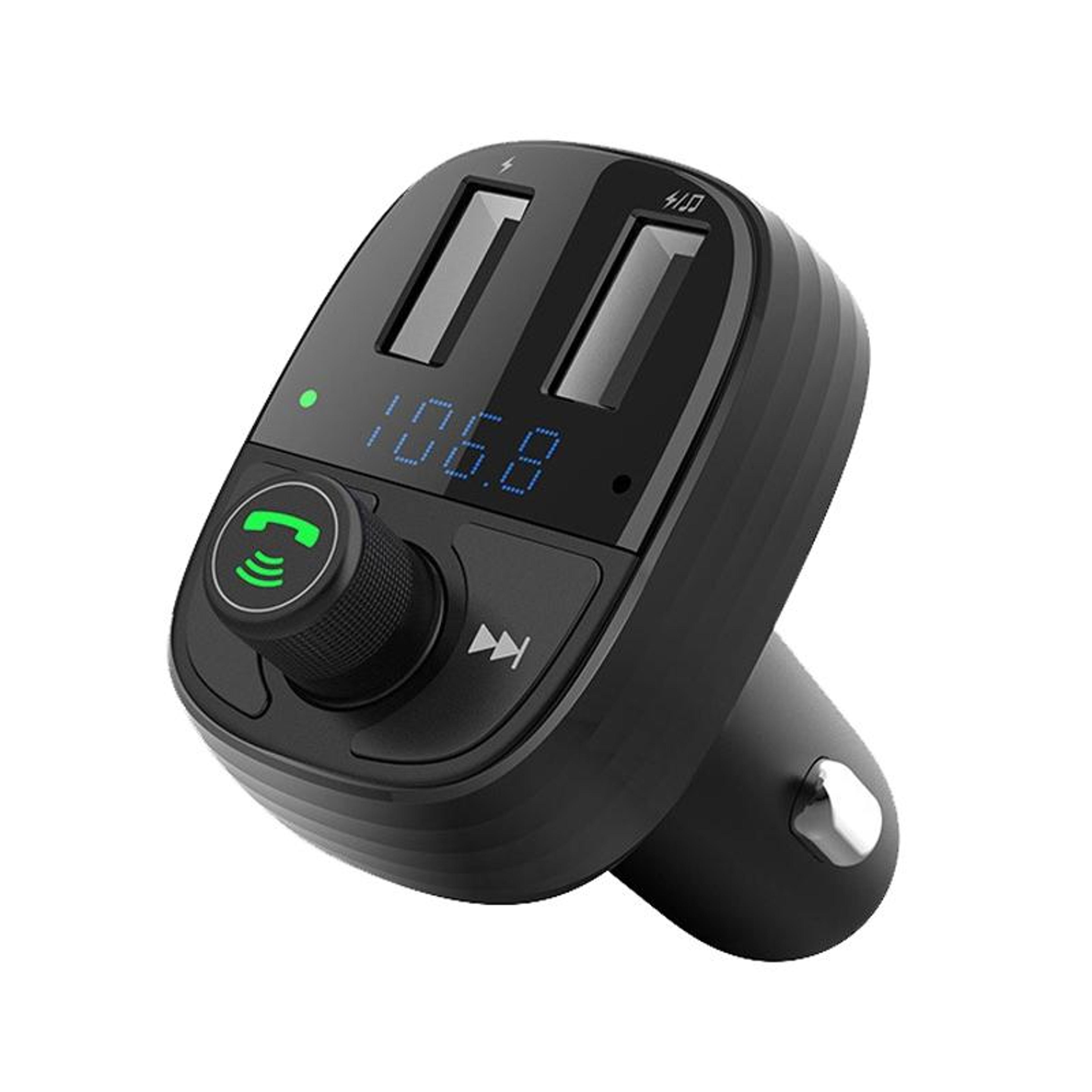 s-10 bluetooth fm transmitter dual usb car bluetooth charger with hands free calling and battery monitor