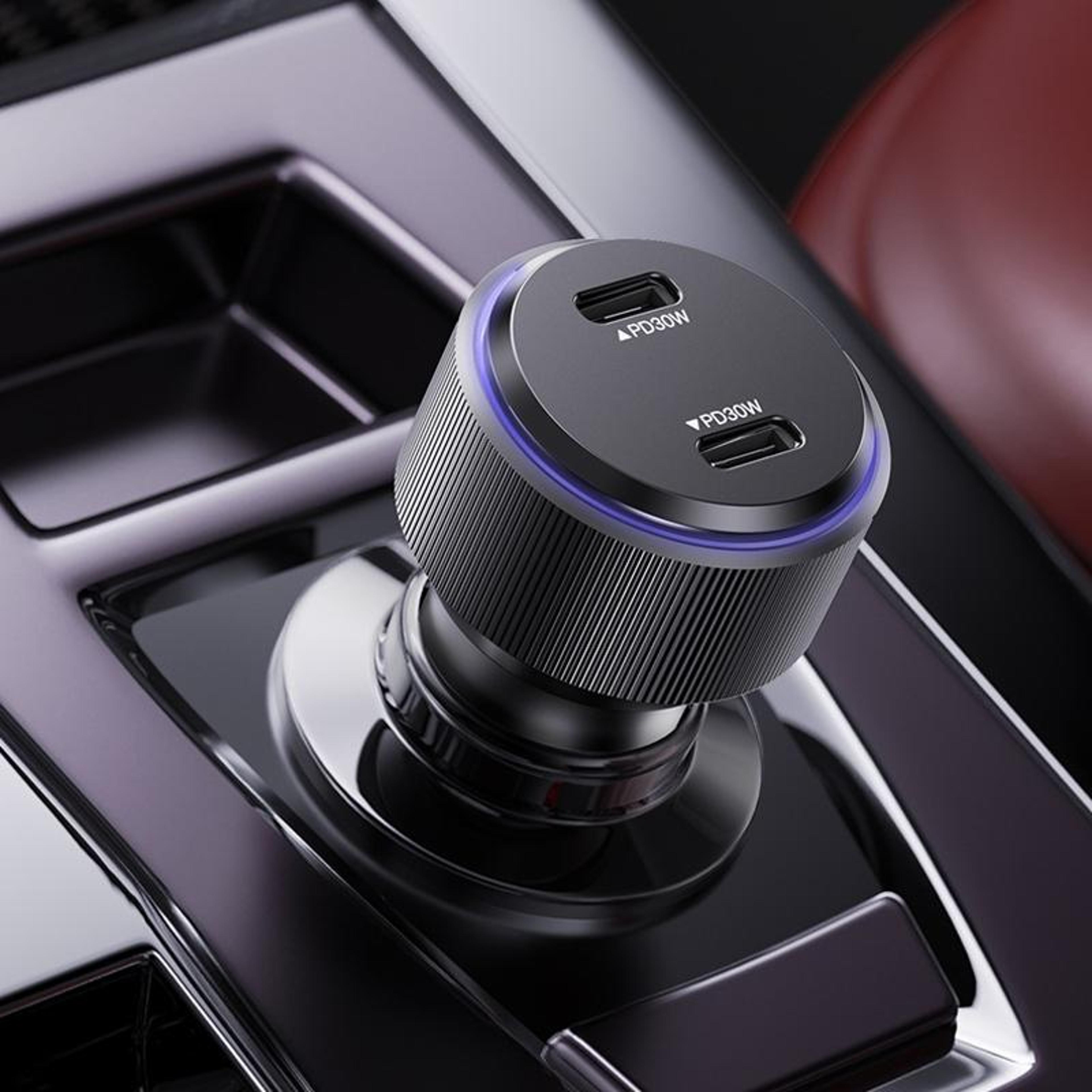 yesido y48 60w car charger dual usb c car charger pd fast charging adapter