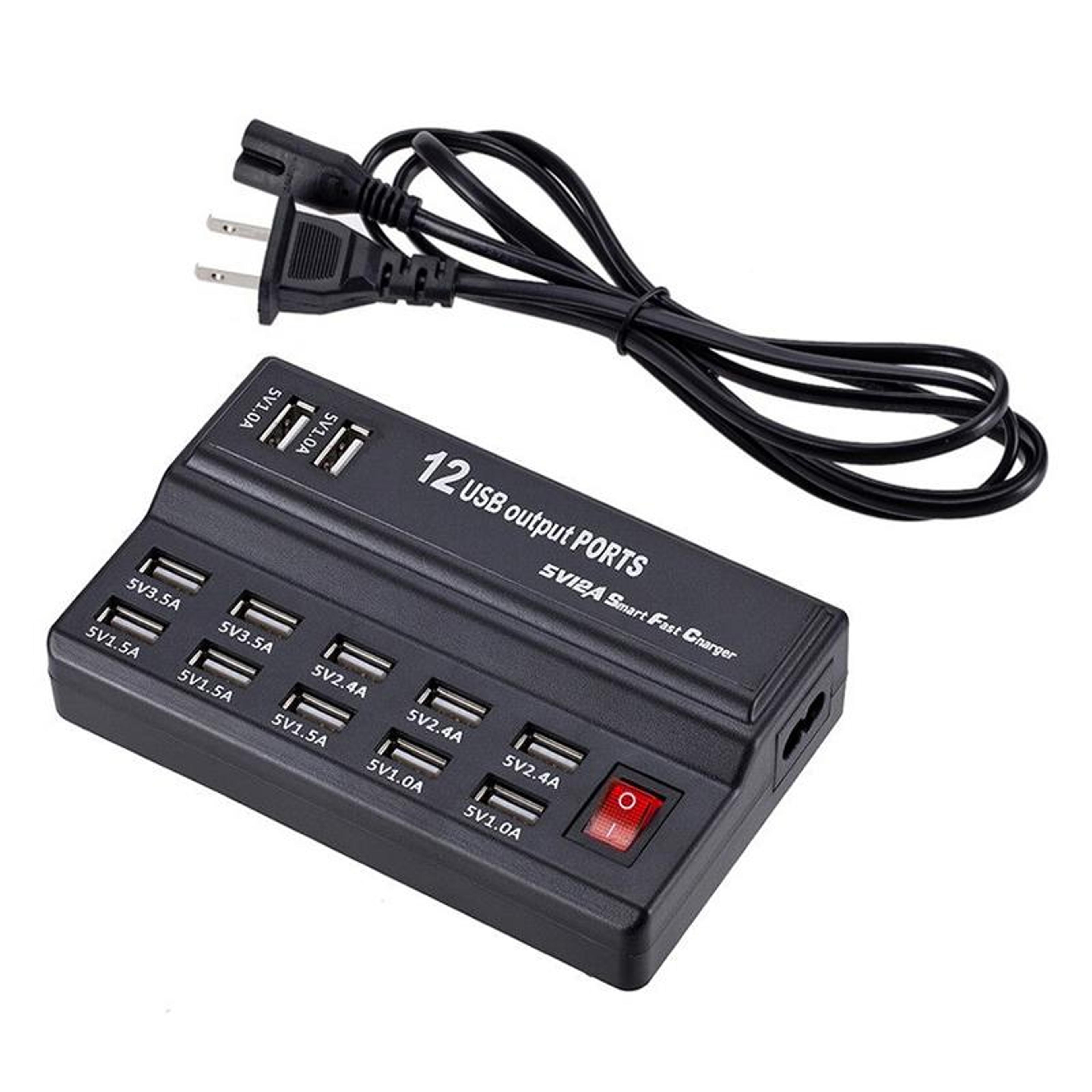 12 port usb charger fast usb charging station multi usb charger for phones tablets and usb devices
