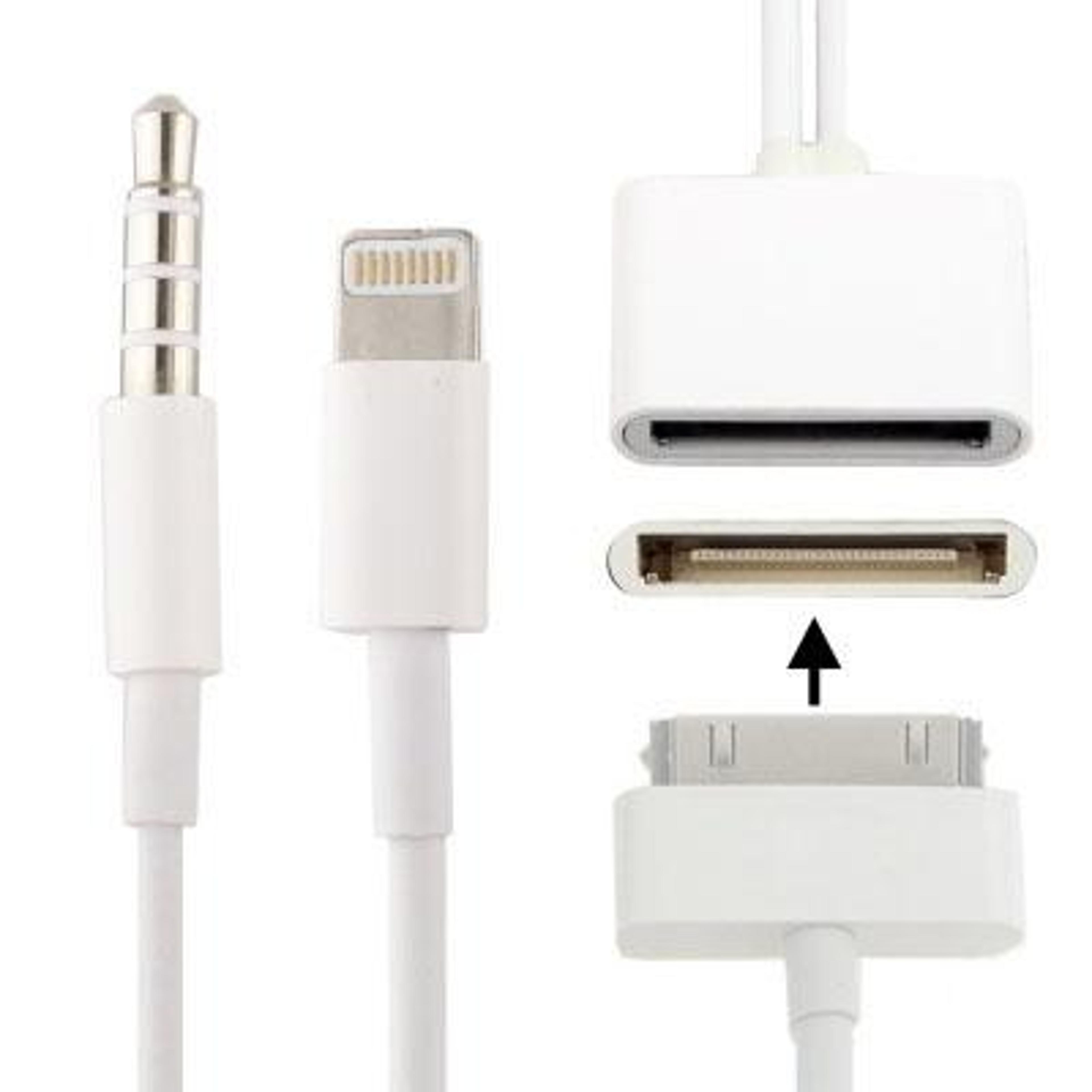 8 pin lightning audio adapter for legacy iphone 3.5mm headphone connection white