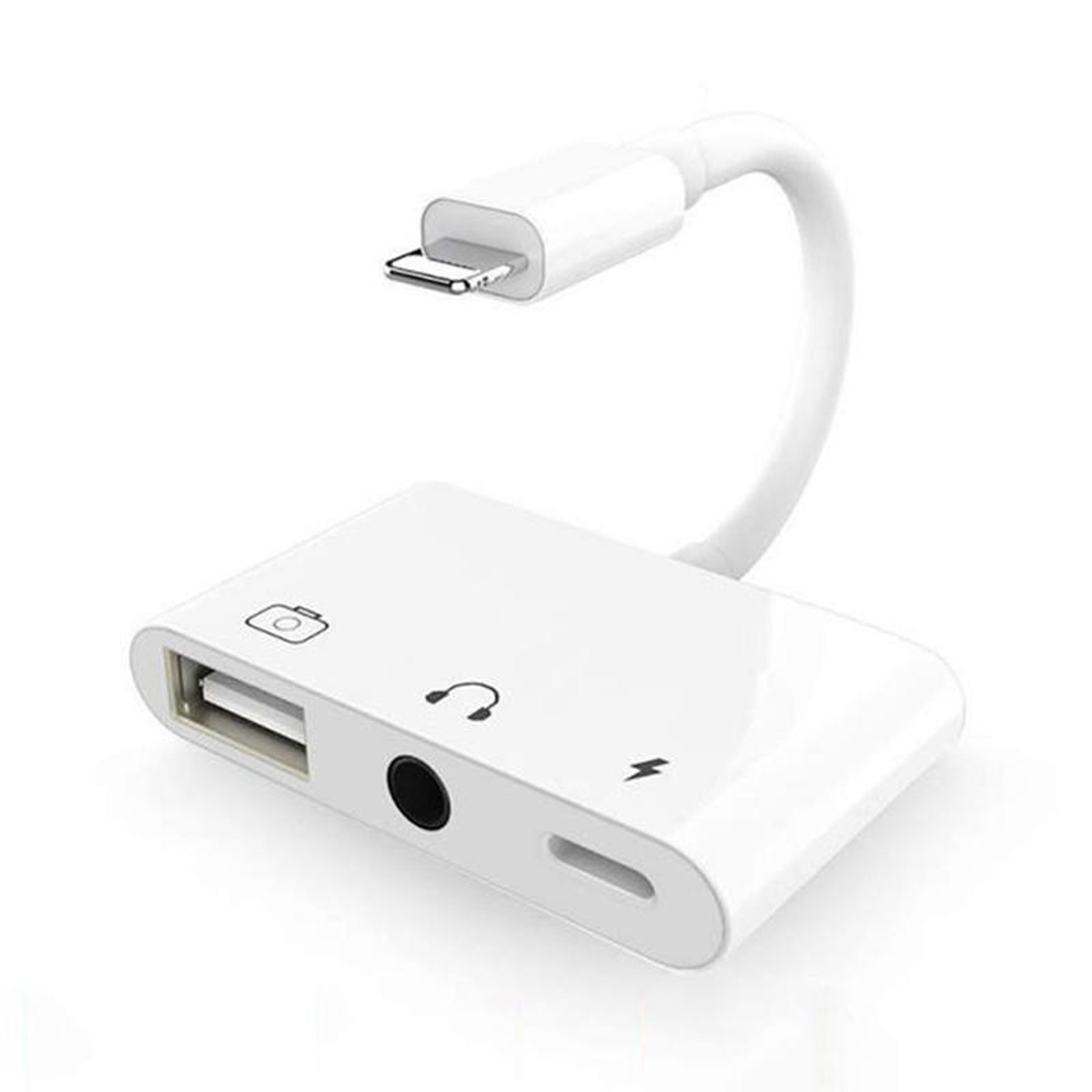 3 in 1 lightning otg adapter with fast charging 3.5mm audio and sd tf card reader for iphone