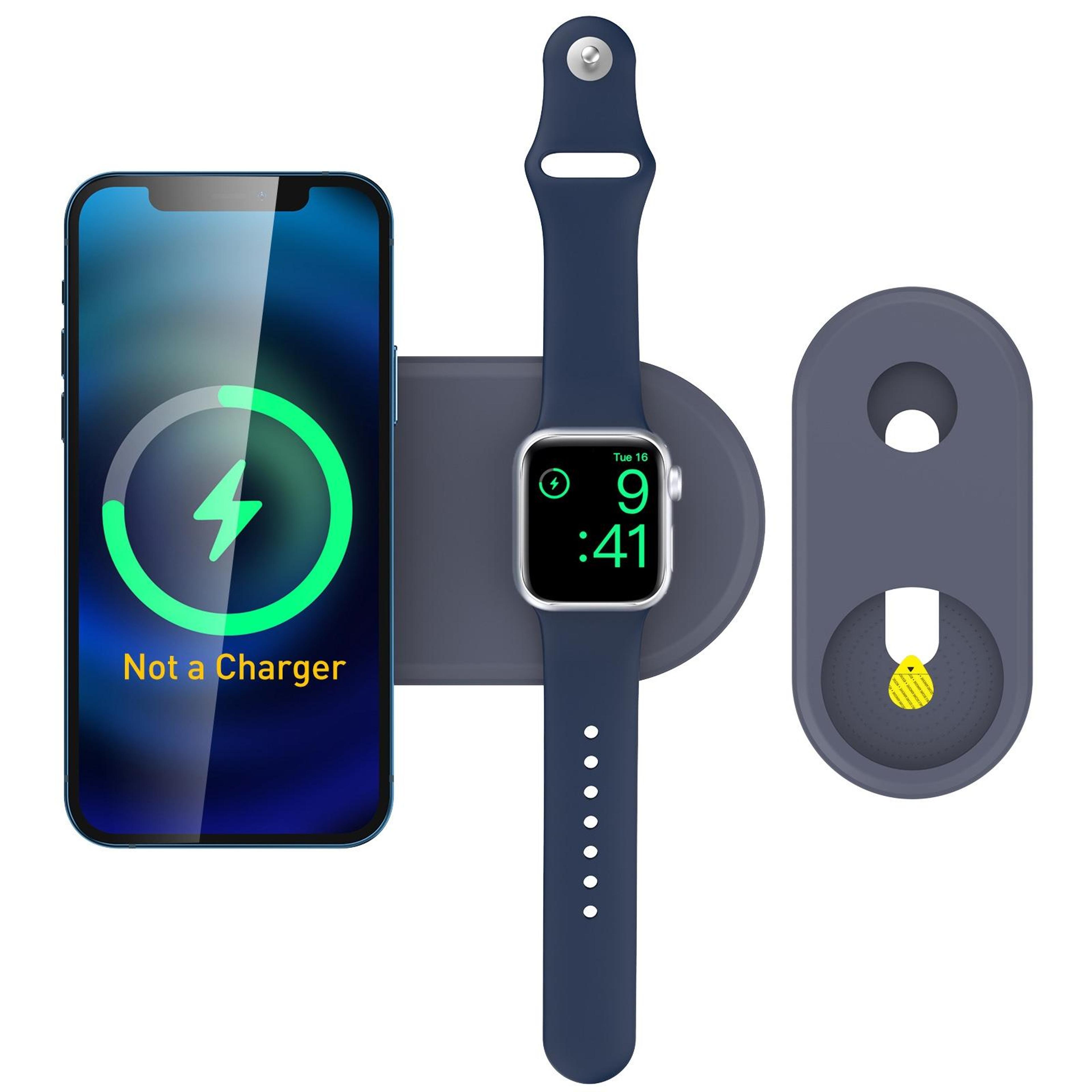 ahastyle pt135 2 in 1 apple watch charging stand and iphone charging dock silicone base