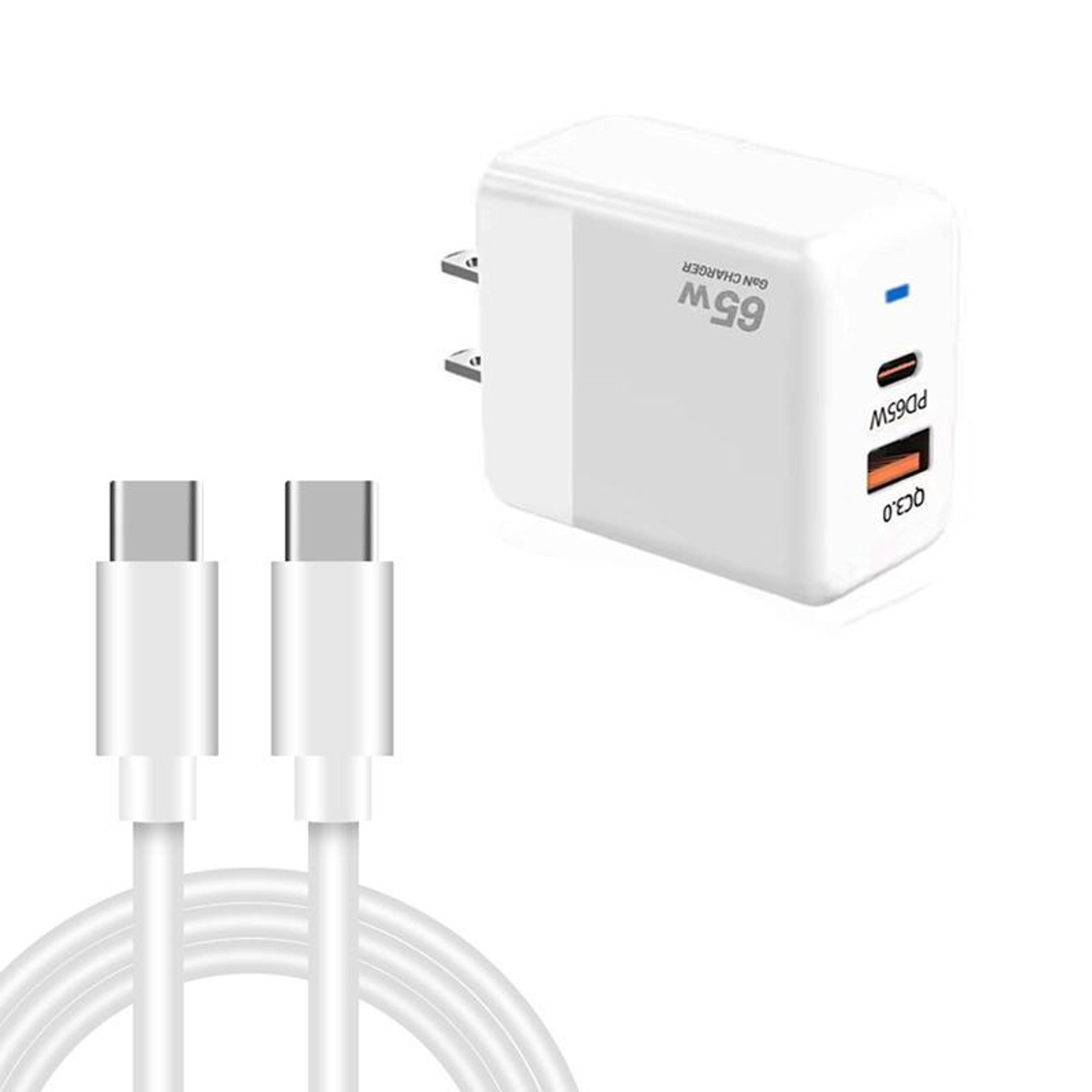 pd41 45w gan charger usb c fast charger dual port usb c wall charger with 60w type c cable us plug