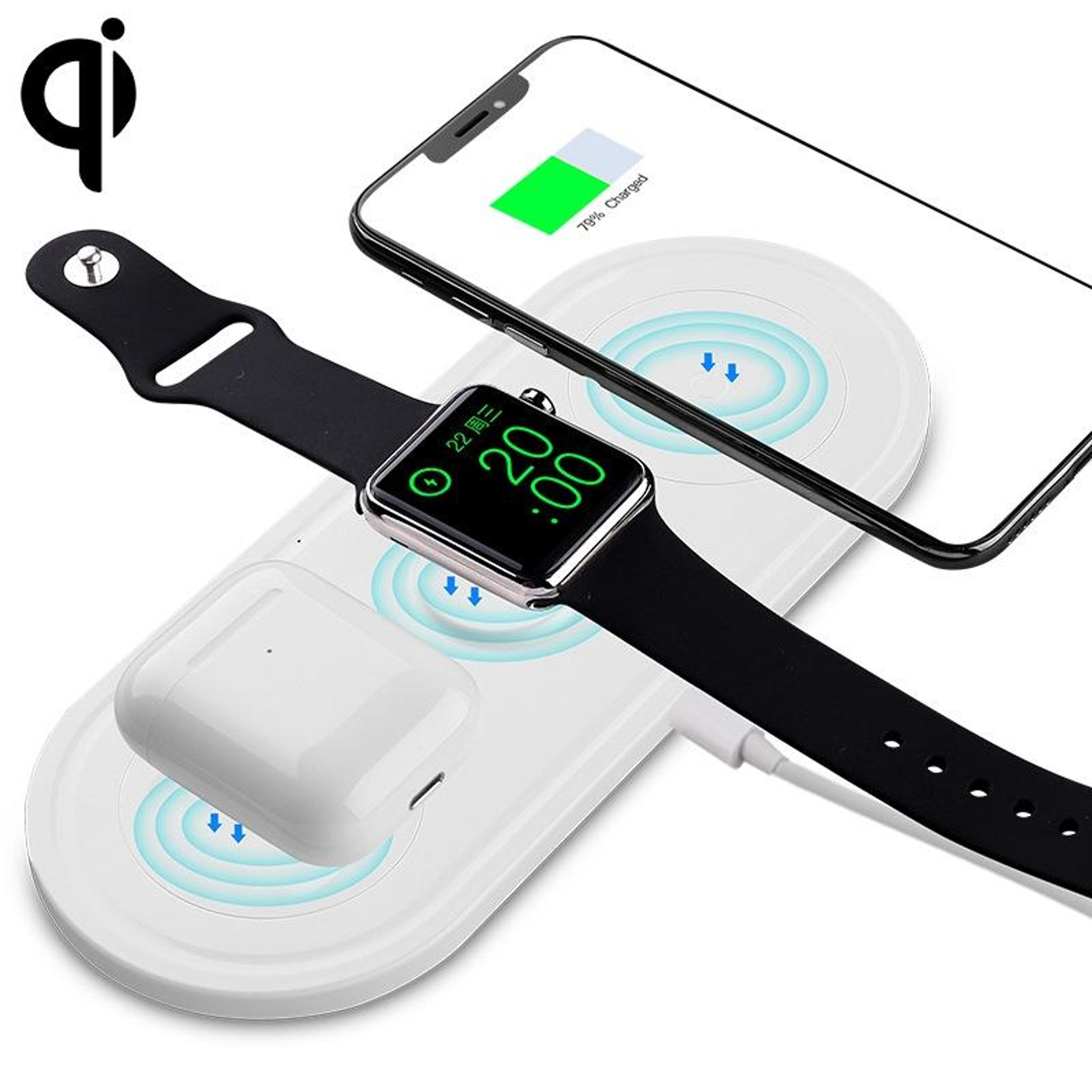 kt-w50a8 3 in 1 wireless charging station fast charging stand for iphone apple watch and airpods