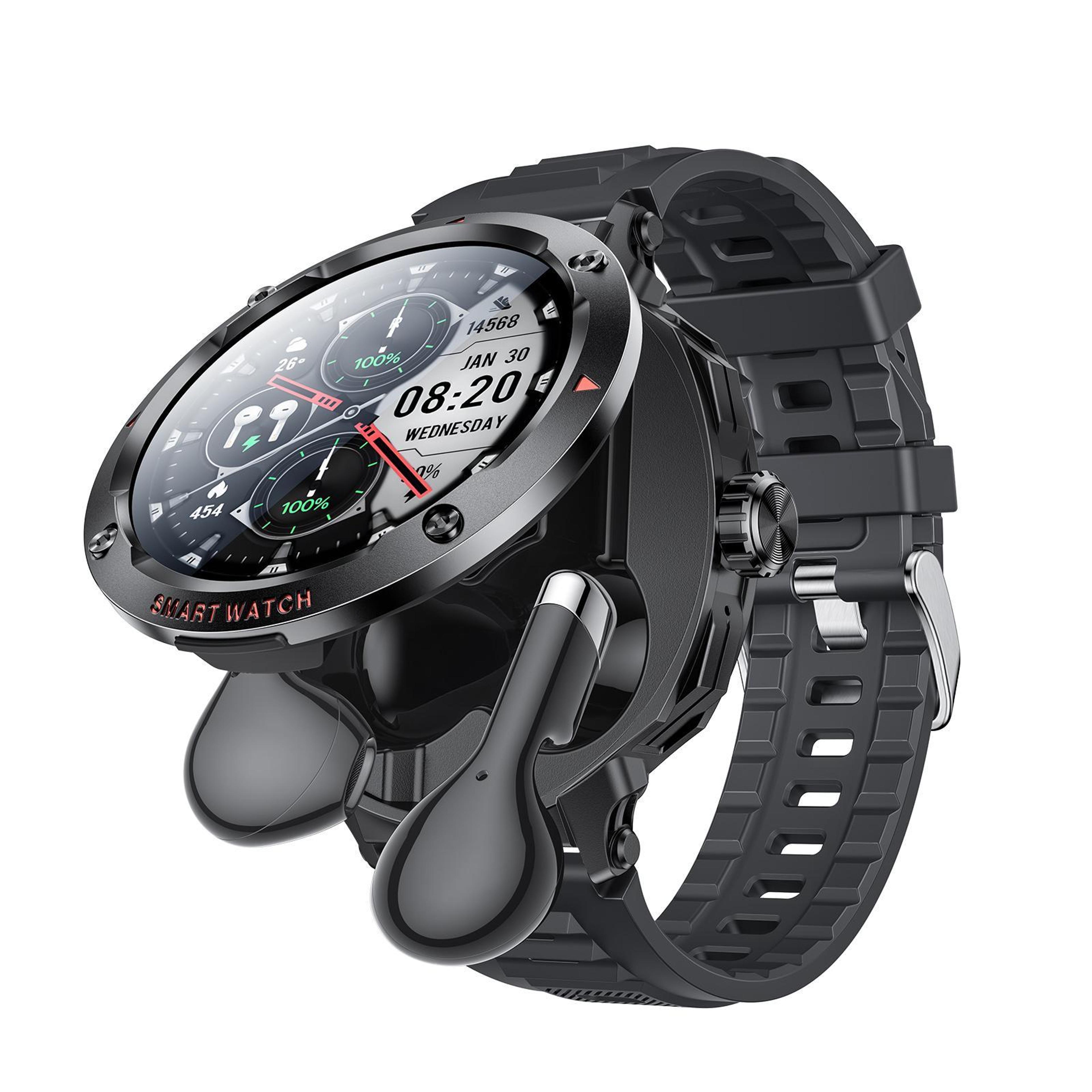 yesido io50 2 in 1 smartwatch with tws earbuds nfc bluetooth smart watch