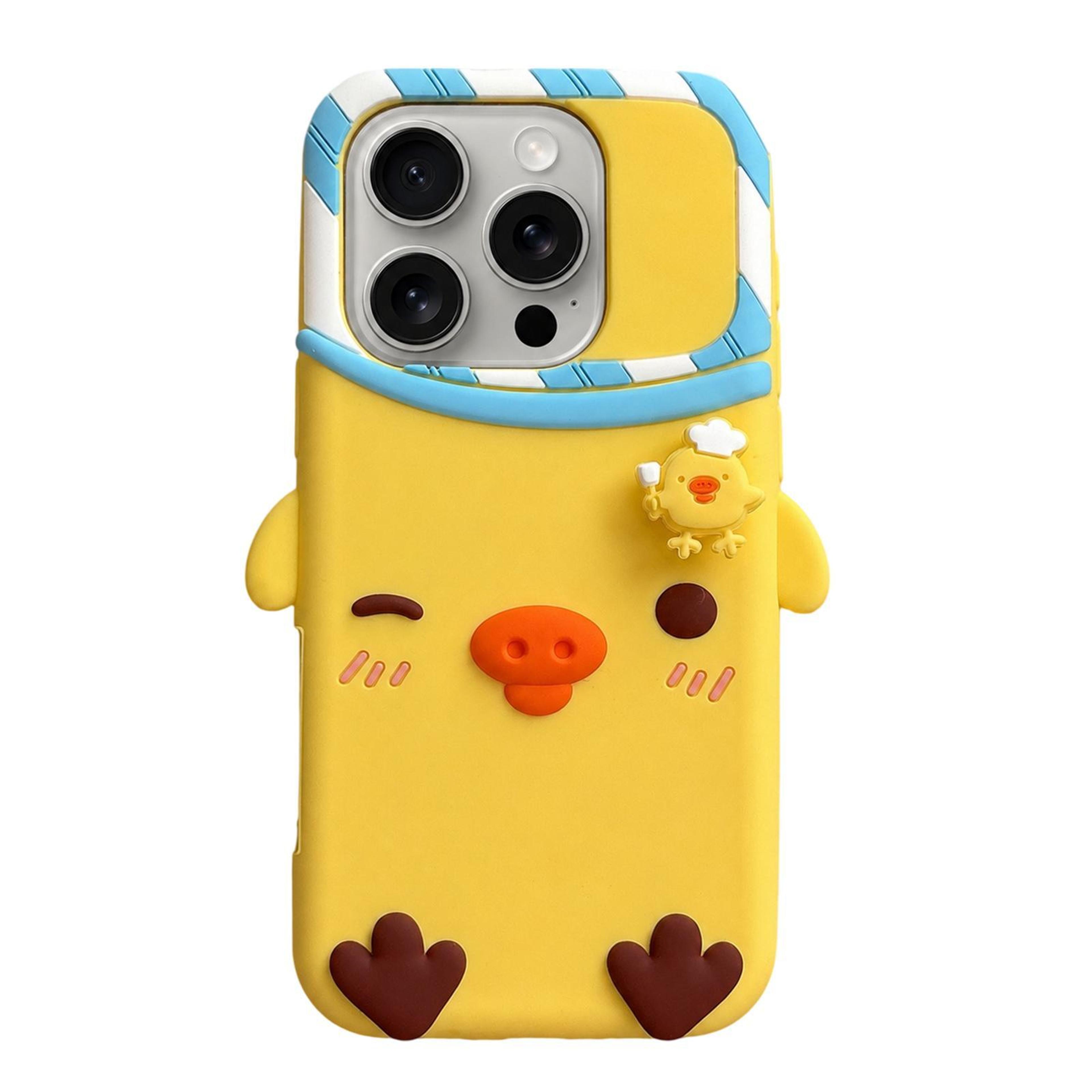 cute rotated chicks iphone 16 pro silicone case with camera protection shockproof slim cover