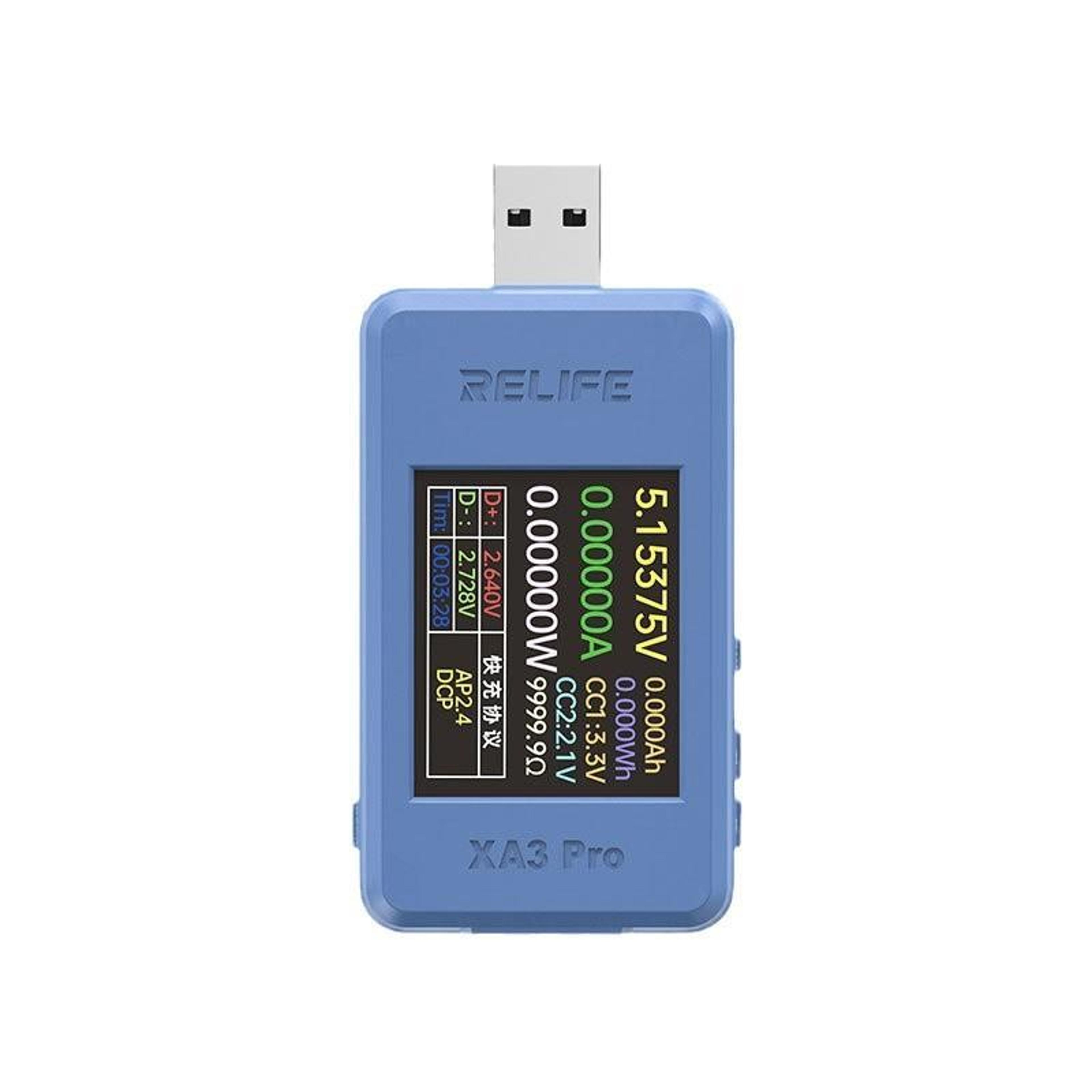 relife xa3 pro usb power tester type c power meter fast charging protocol detector