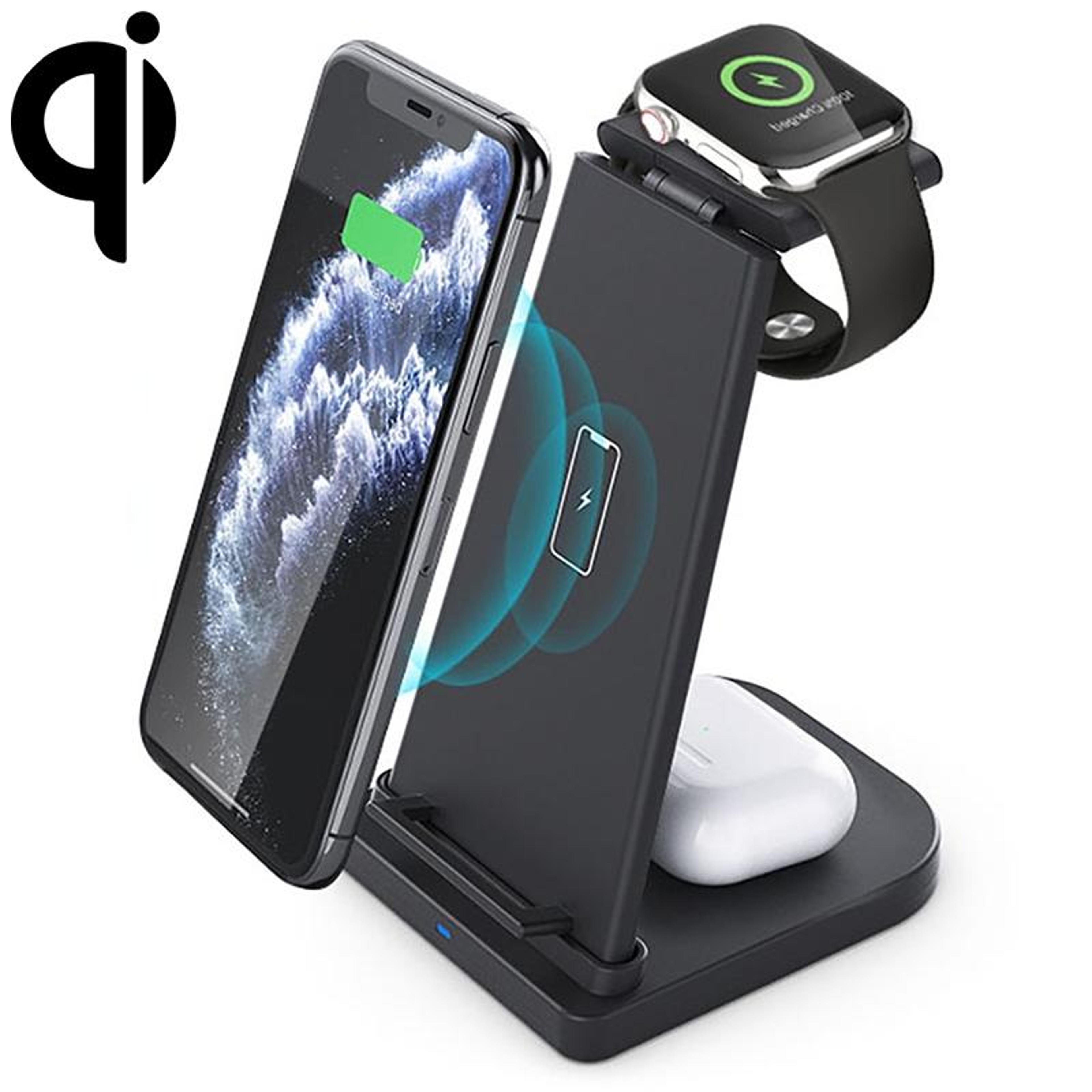 3 in 1 wireless charging station fast wireless charger stand for phone apple watch airpods