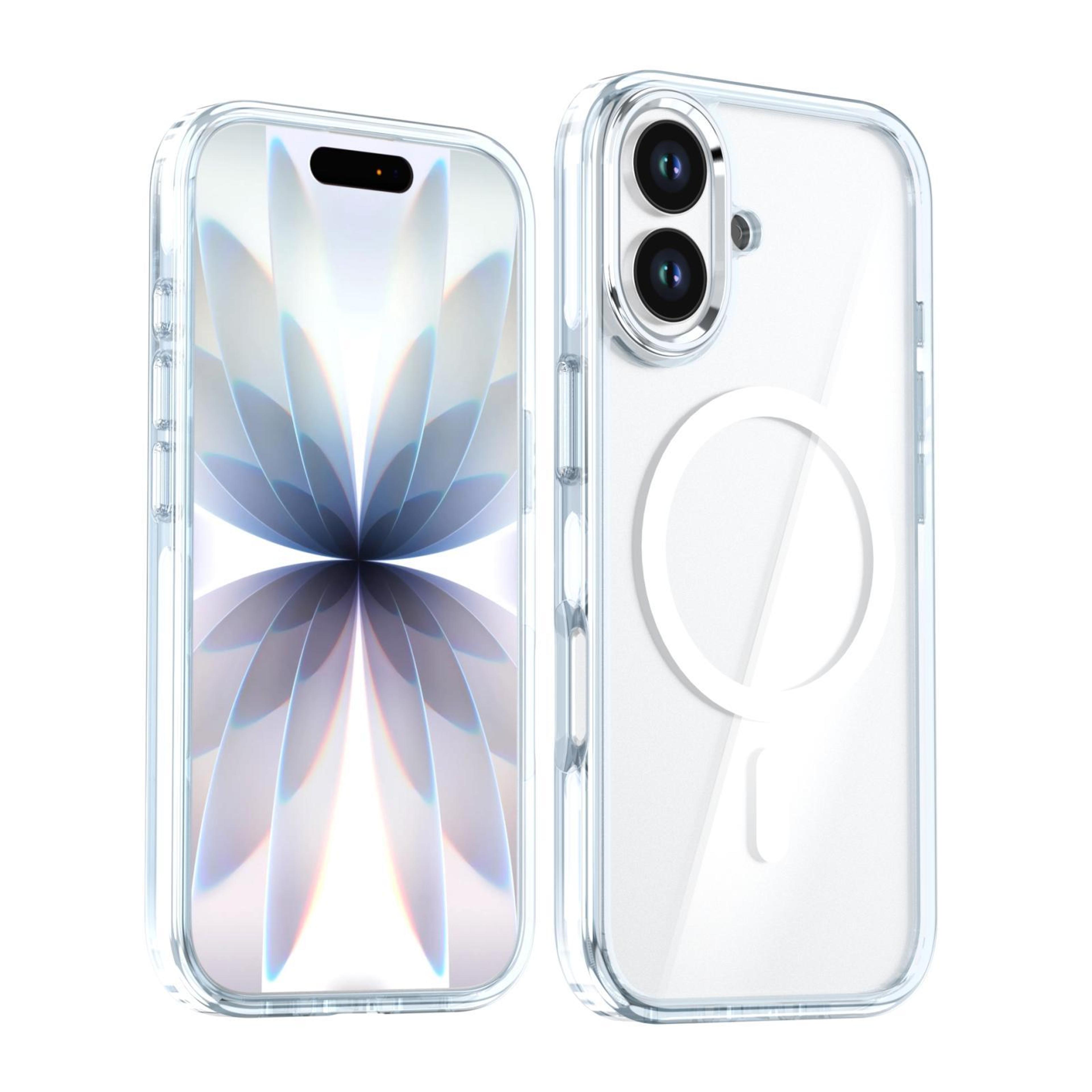 iphone 17 magnetic clear magsafe case with two-tone transparent shockproof protection