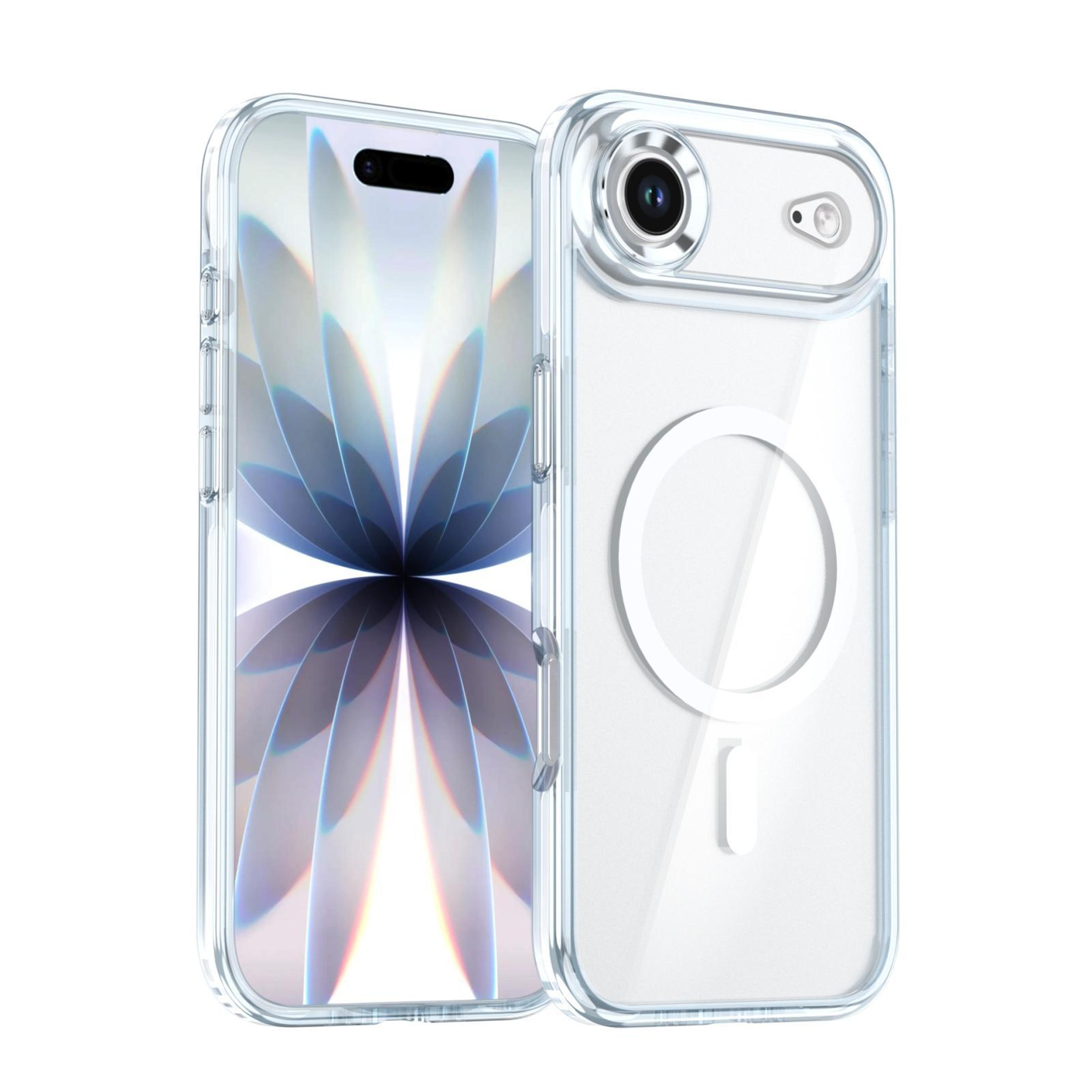 qicai magnetic iphone case transparent two color shockproof protective cover