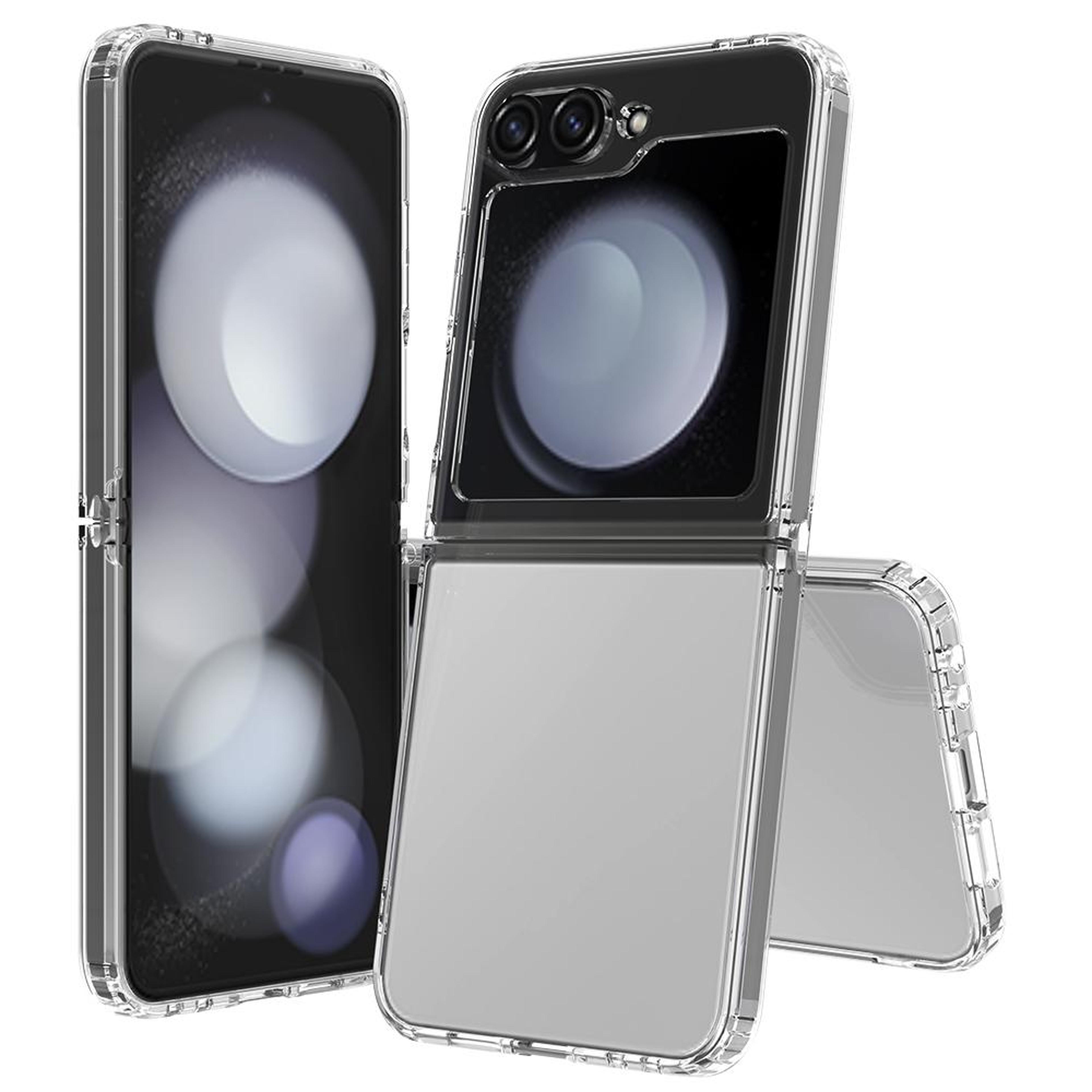 samsung galaxy z flip6 clear phone case scratchproof transparent tpu case with acrylic back