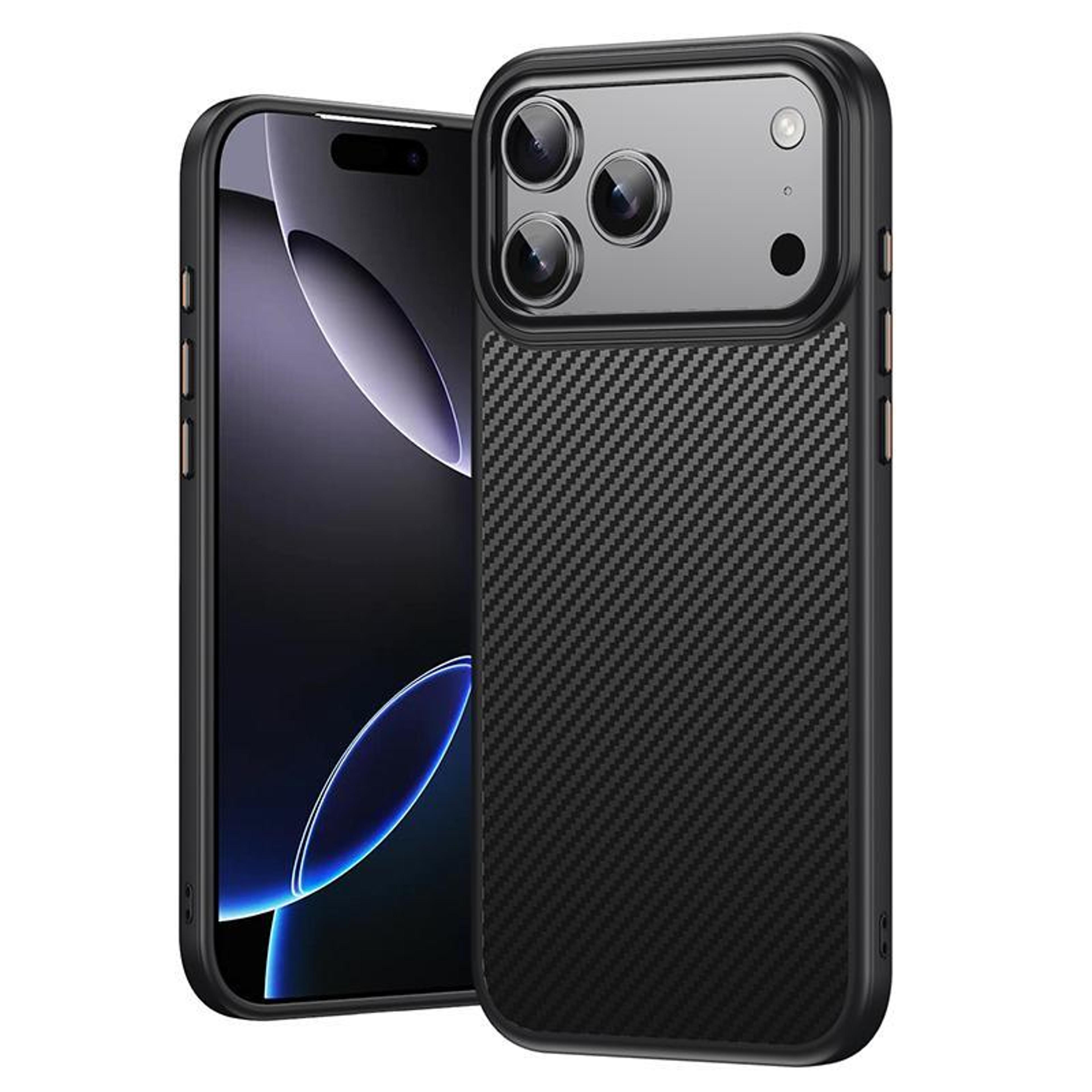 magnetic shockproof iphone 17 pro case with kevlar fiber texture and aluminum alloy frame