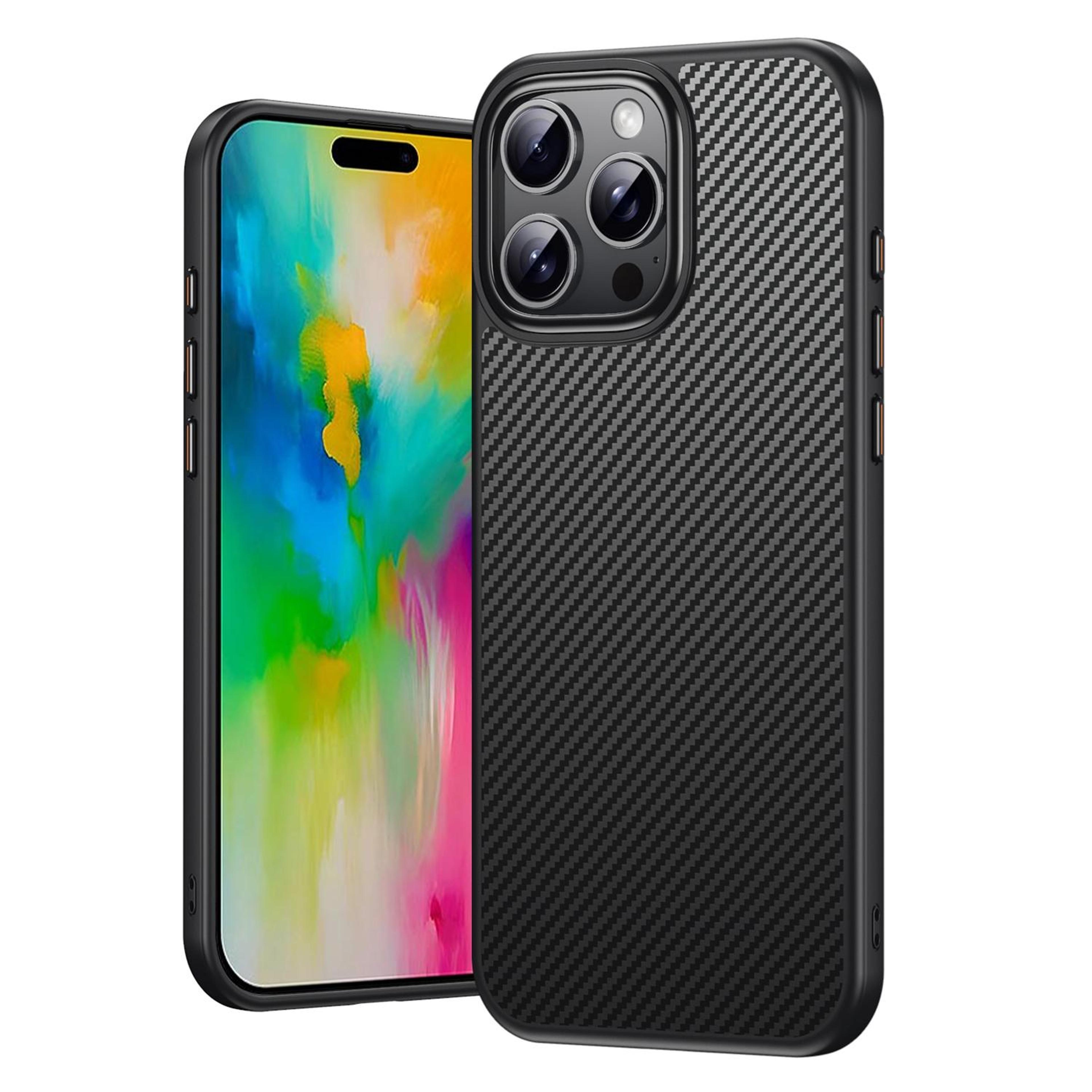 magnetic shockproof iphone 16 pro max case with kevlar fiber texture