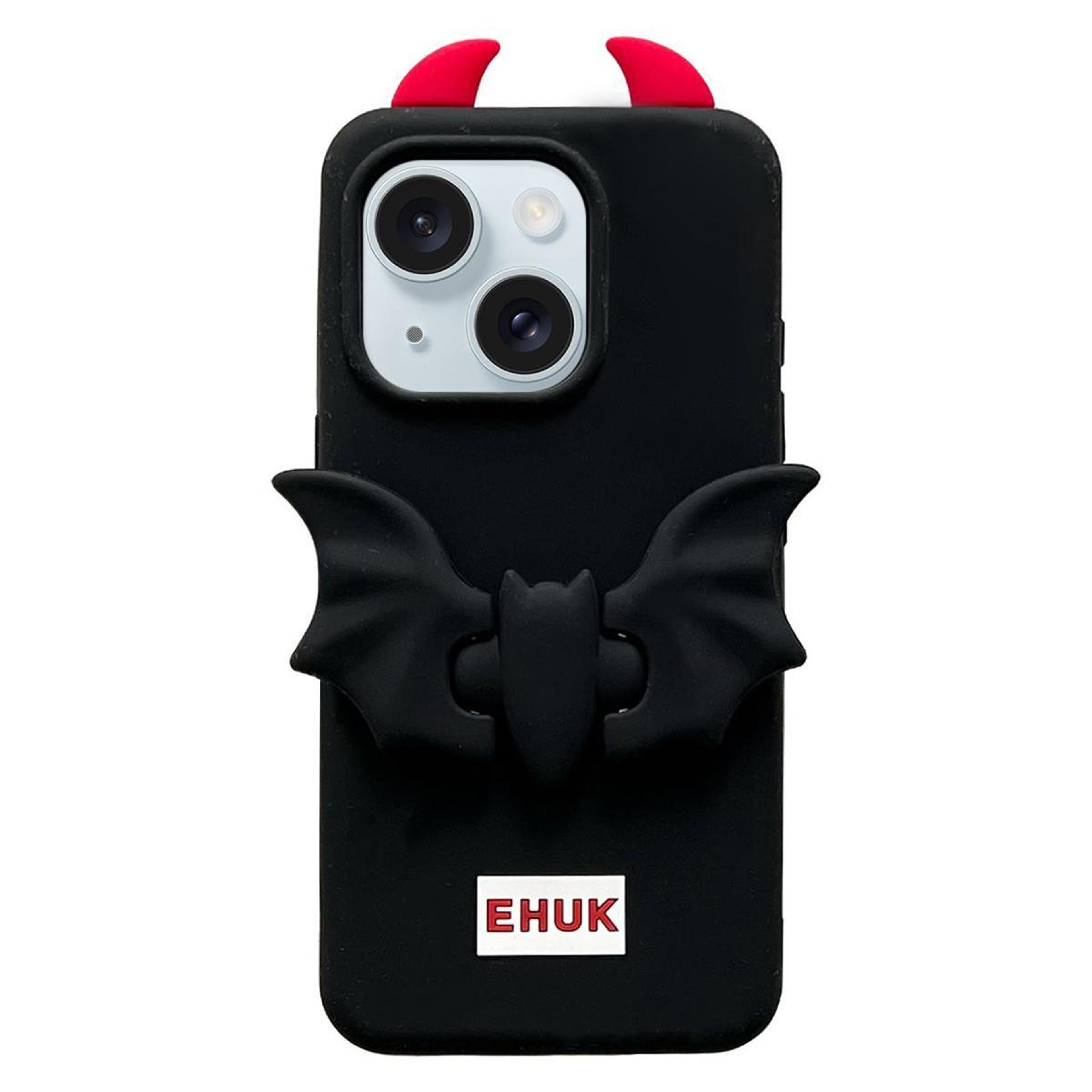 iphone 15 plus silicone phone case with built in holder slim protective cover black