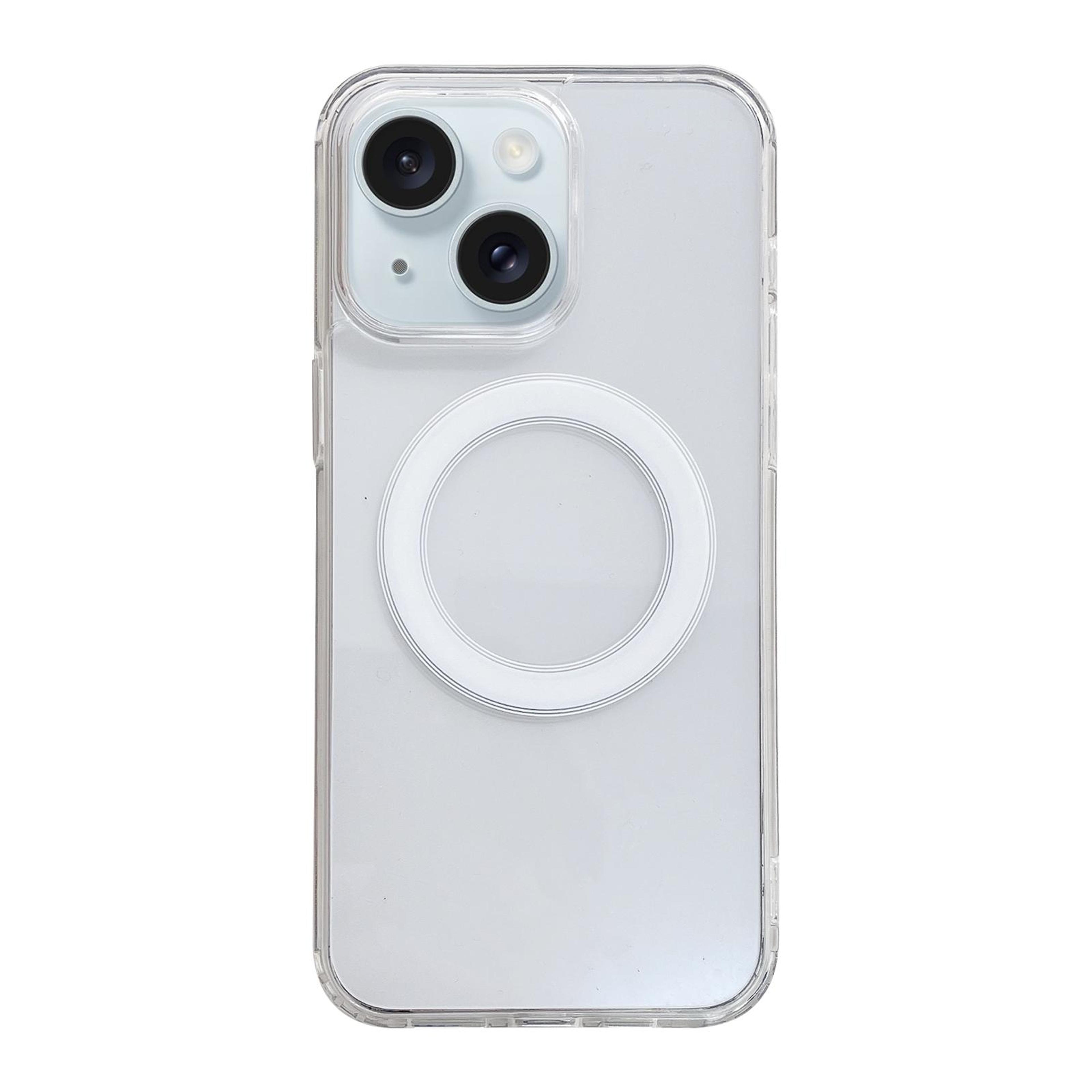 magsafe iphone 15 plus case clear acrylic tpu transparent shockproof magnetic cover