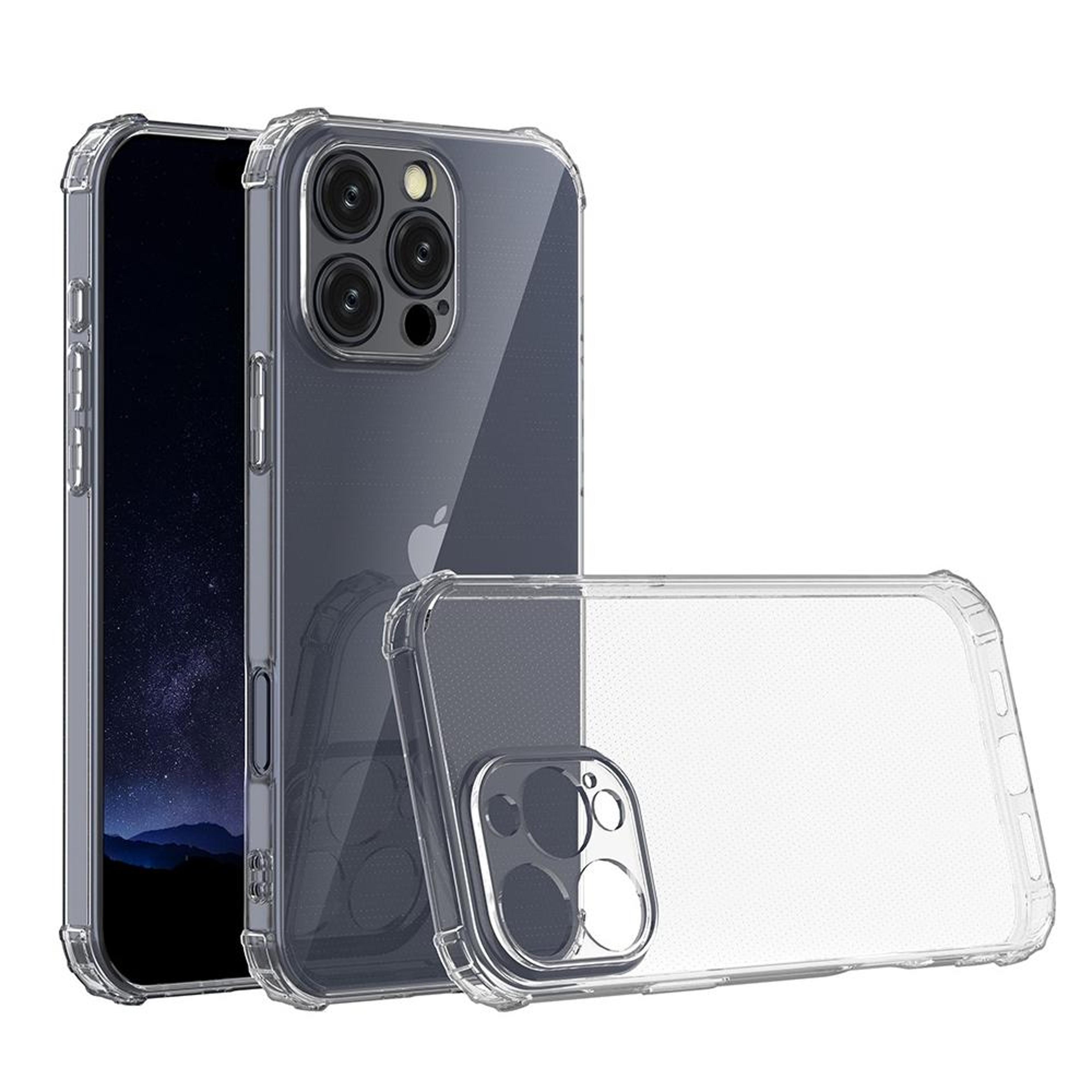 iphone 16 pro and pro max clear tpu case with shockproof phone case four corner protection