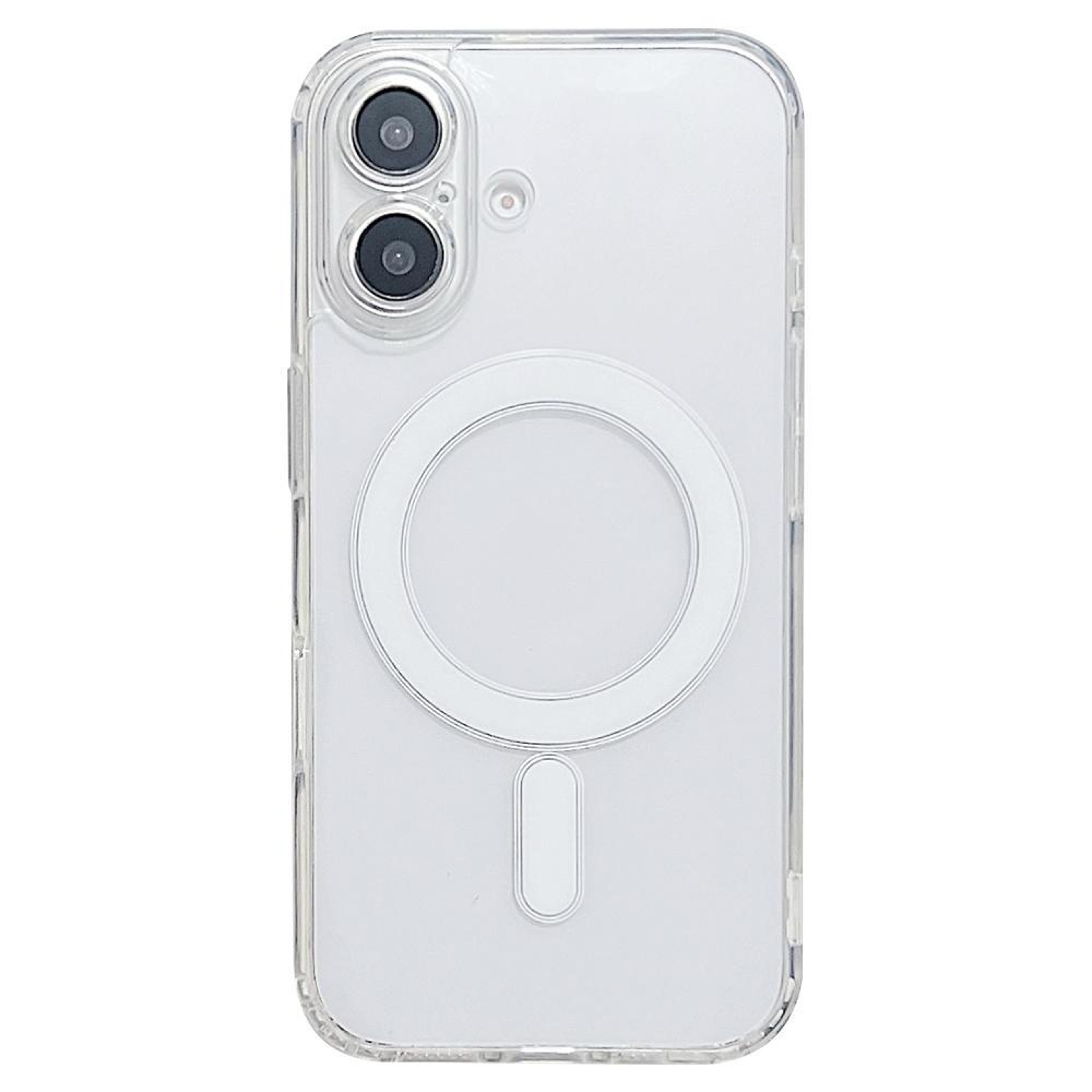 iphone 17 magsafe magnetic clear acrylic tpu protective case with transparent shockproof design