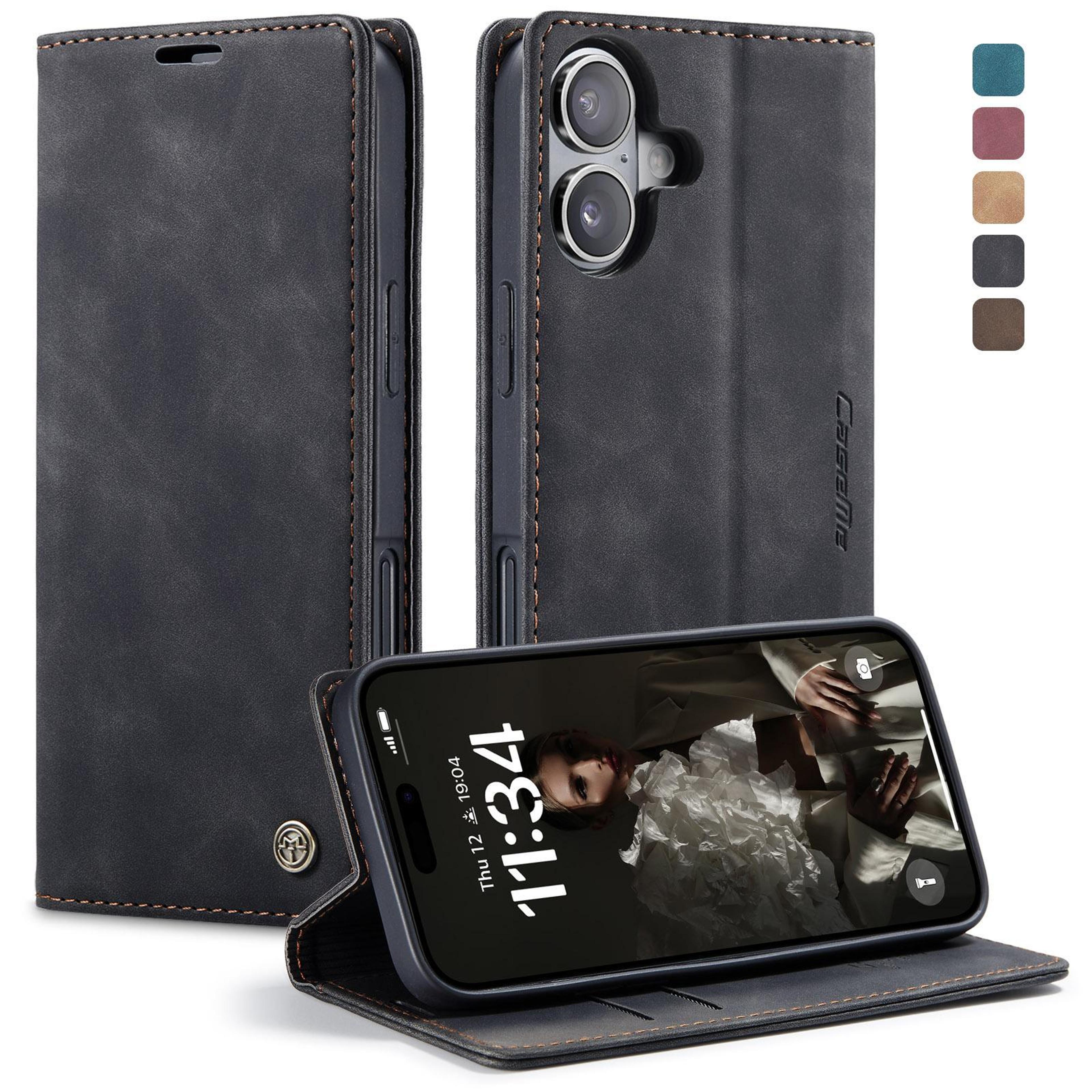caseme iphone 17 leather wallet case with stand flip phone case card holder cover