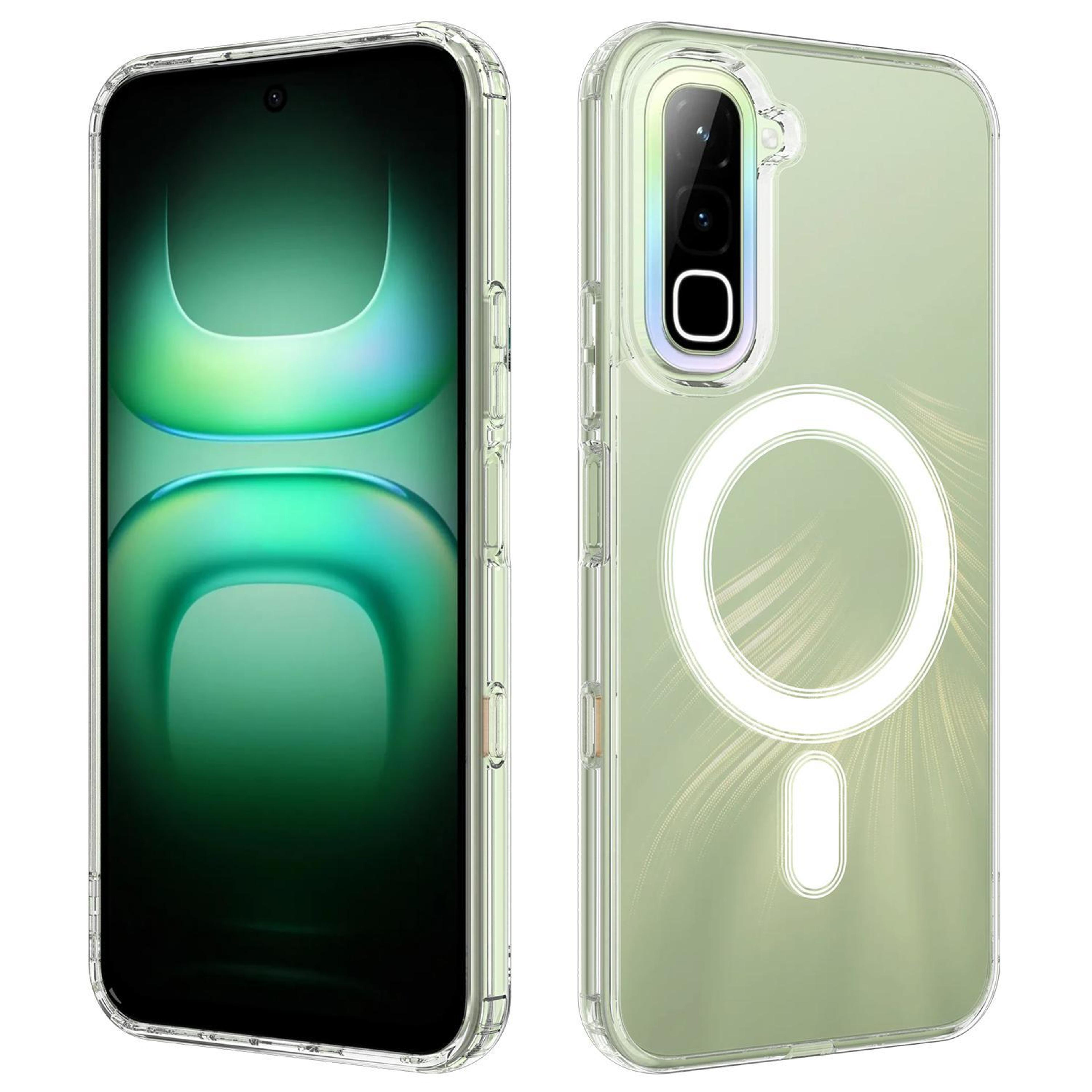 magsafe clear phone case for infinix hot 70 transparent acrylic hybrid tpu shockproof cover