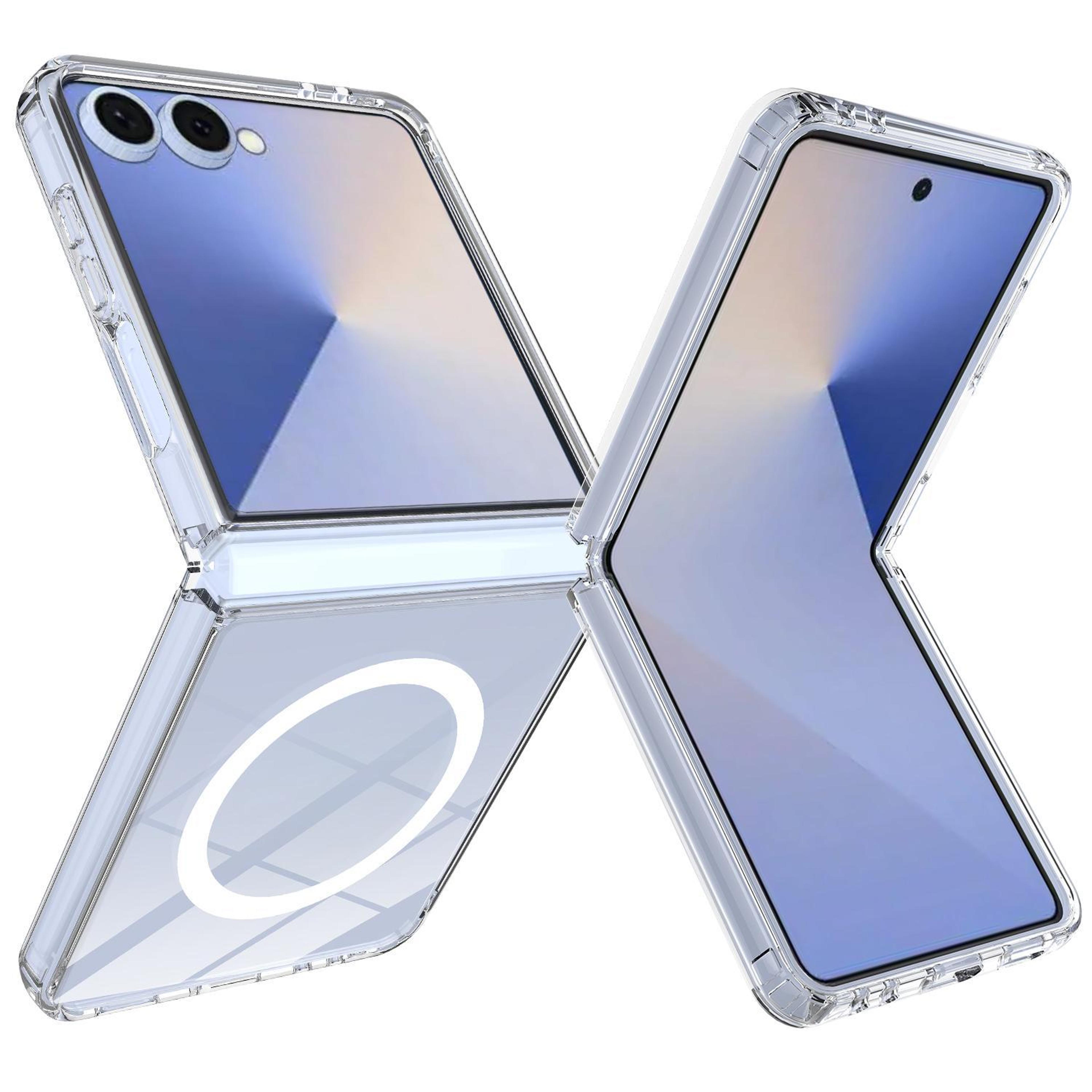 galaxy z flip8 5g magsafe phone case clear acrylic protective cover with shockproof bumper