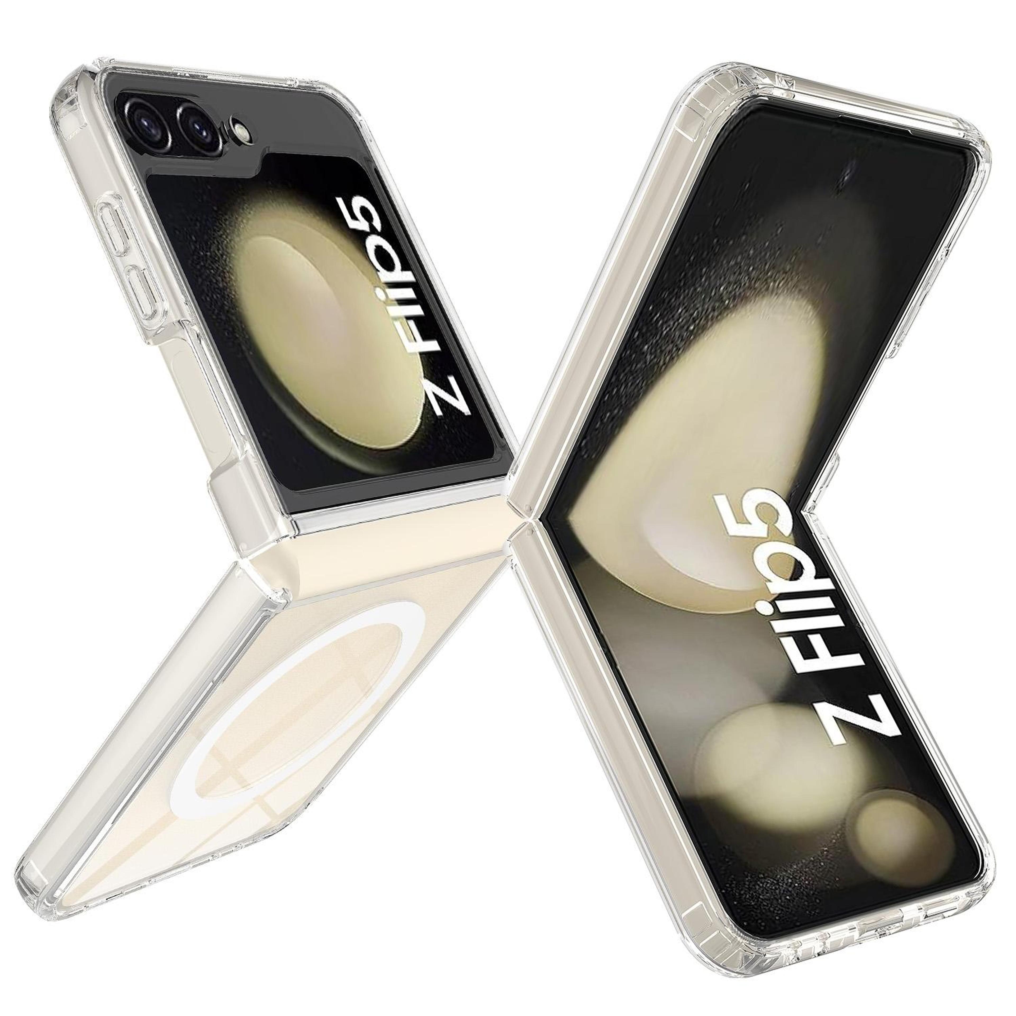 samsung galaxy z flip5 magsafe case clear transparent phone case with shockproof acrylic back