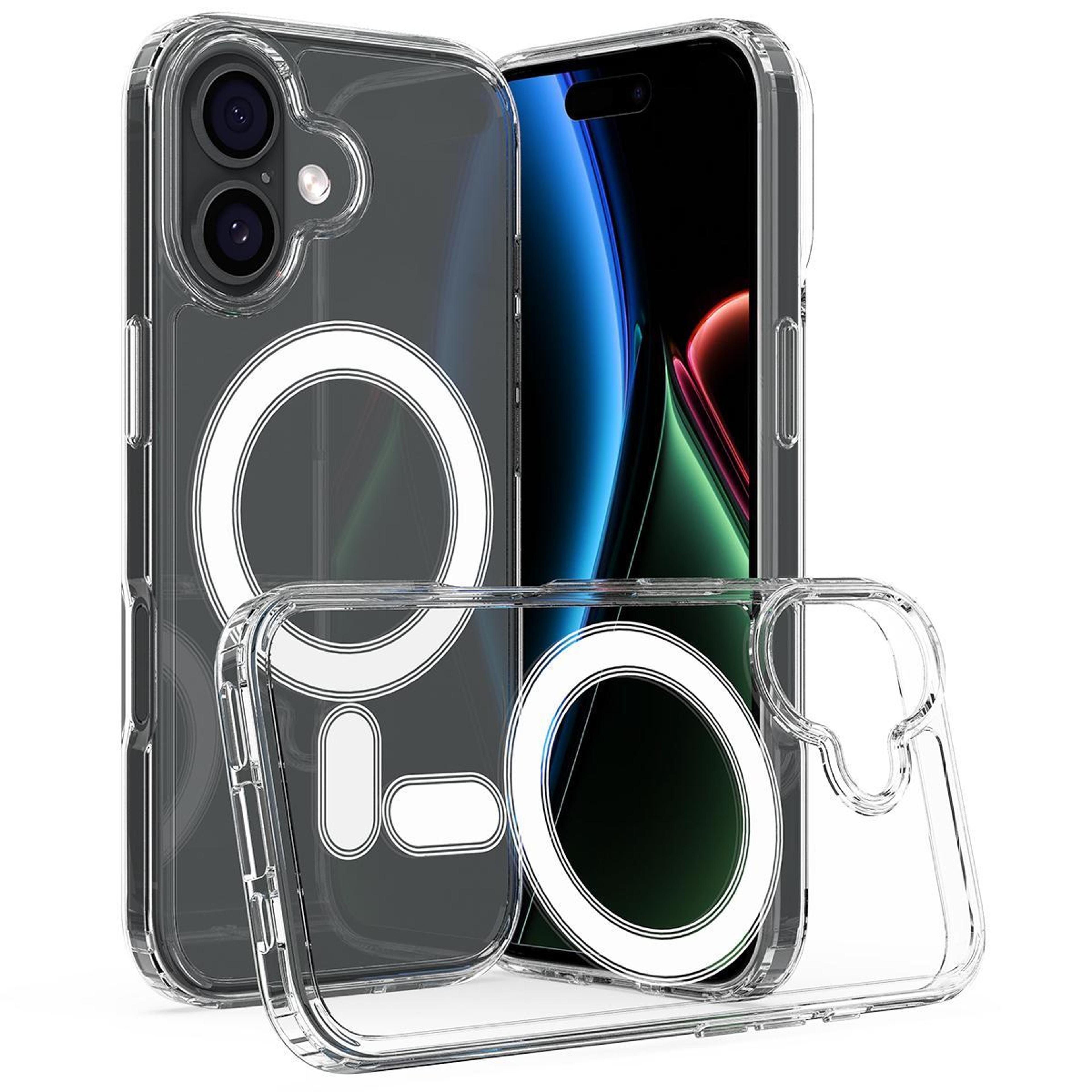 magsafe clear hybrid phone case for iphone 17 shockproof acrylic tpu protective cover