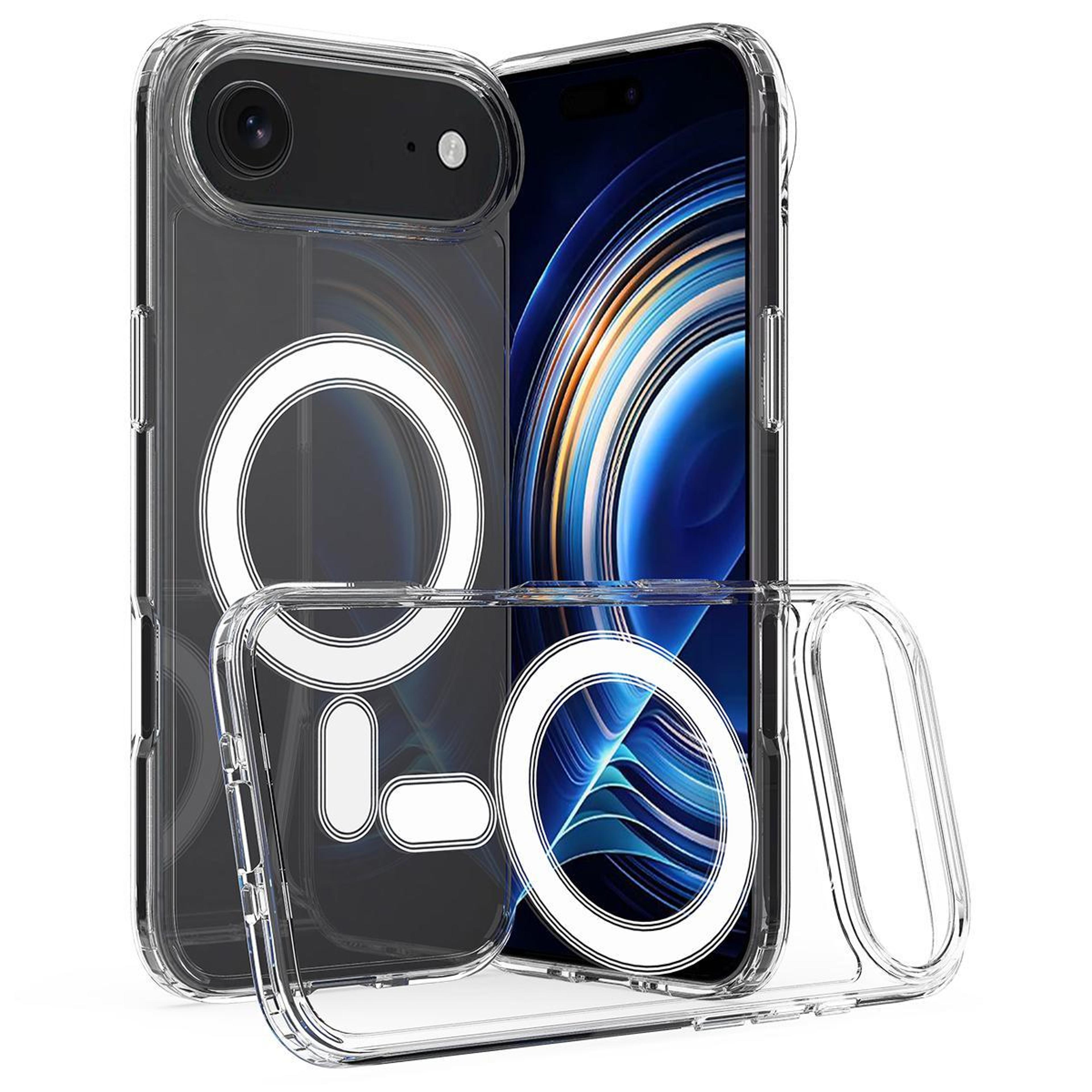iphone air magsafe case clear hybrid tpu pc protective cover with magnetic wireless charging