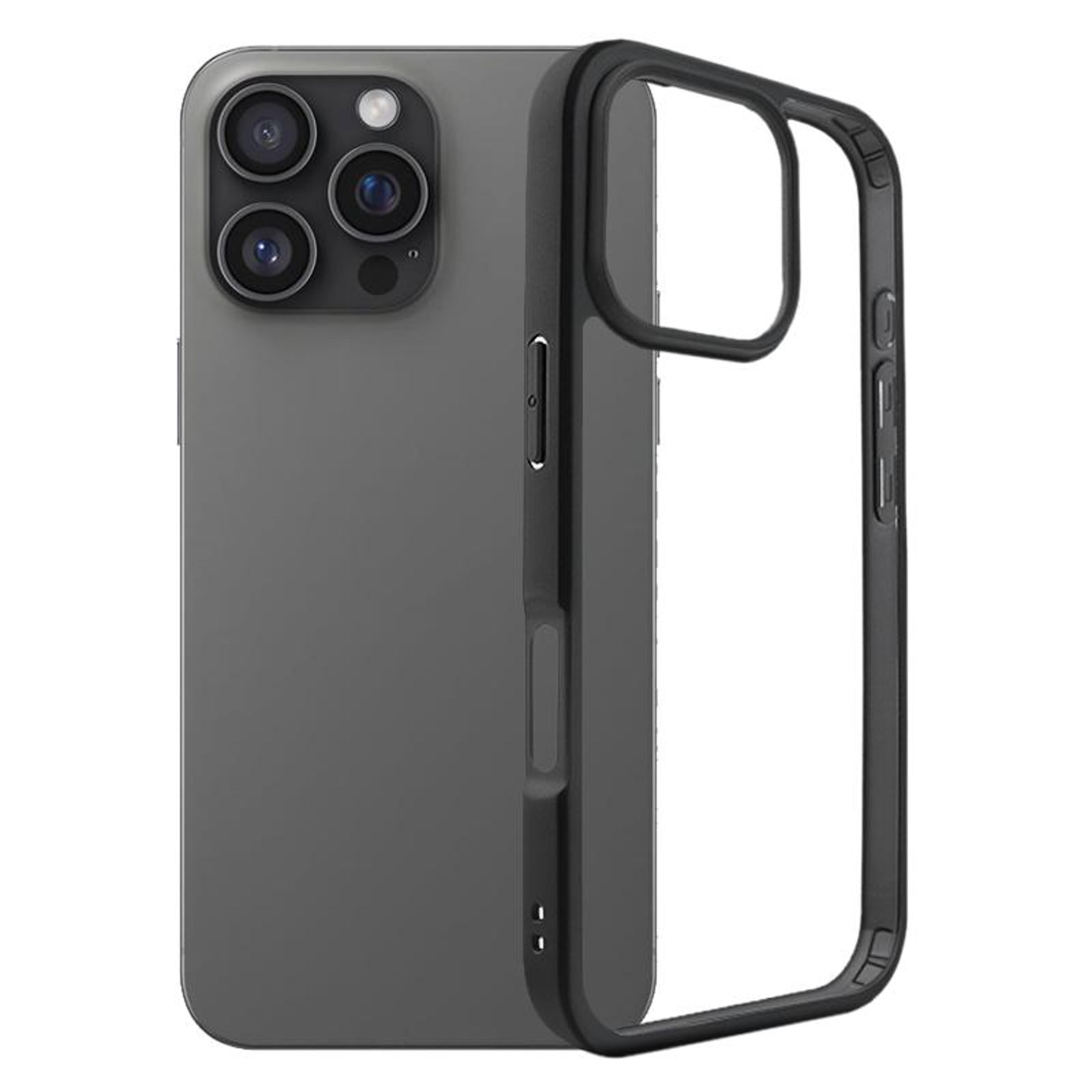 iphone 16 pro & pro max clear shockproof phone case anti yellowing frosted tpu pc cover