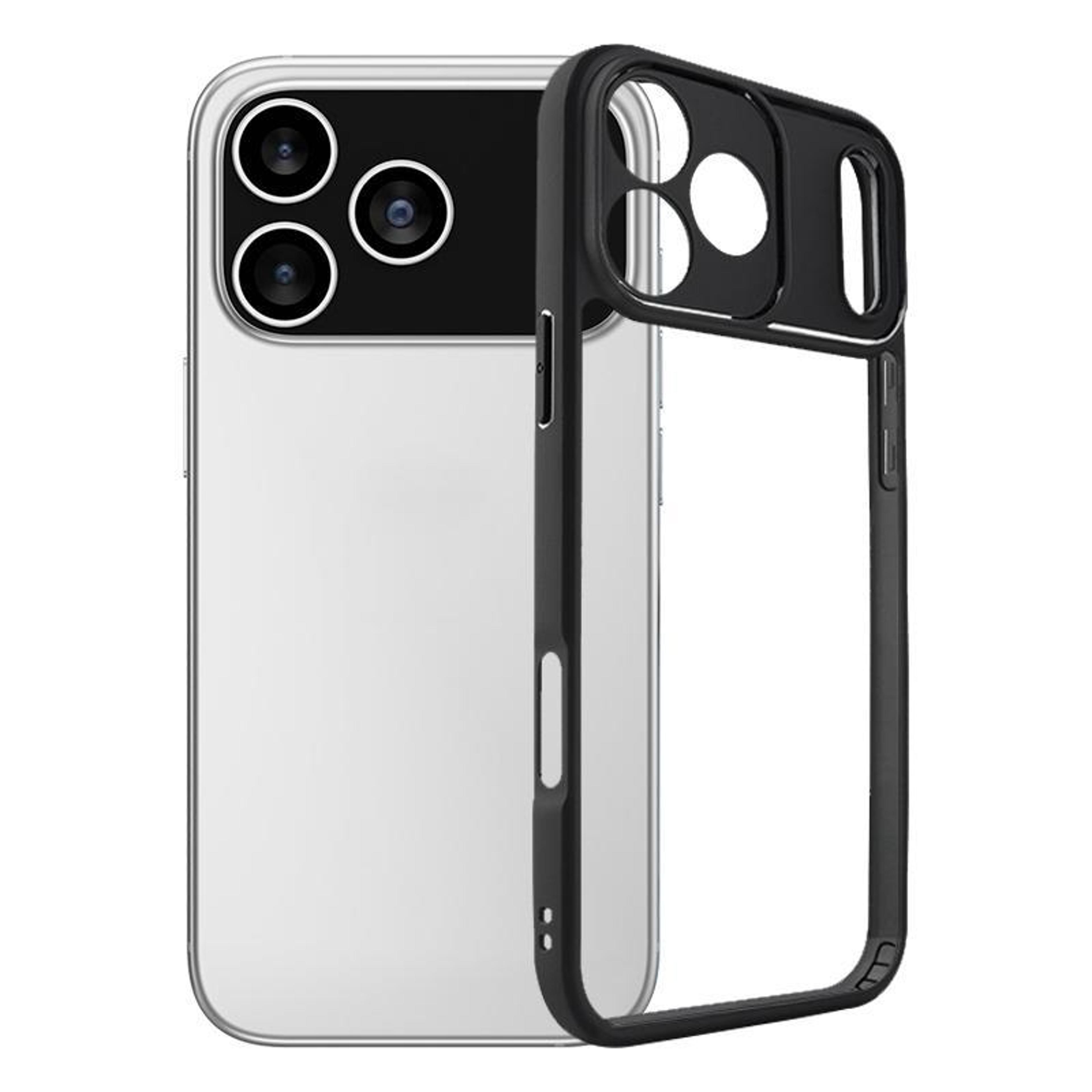 iphone 17 pro & pro max clear shockproof tpu pc phone case anti yellow protective cover
