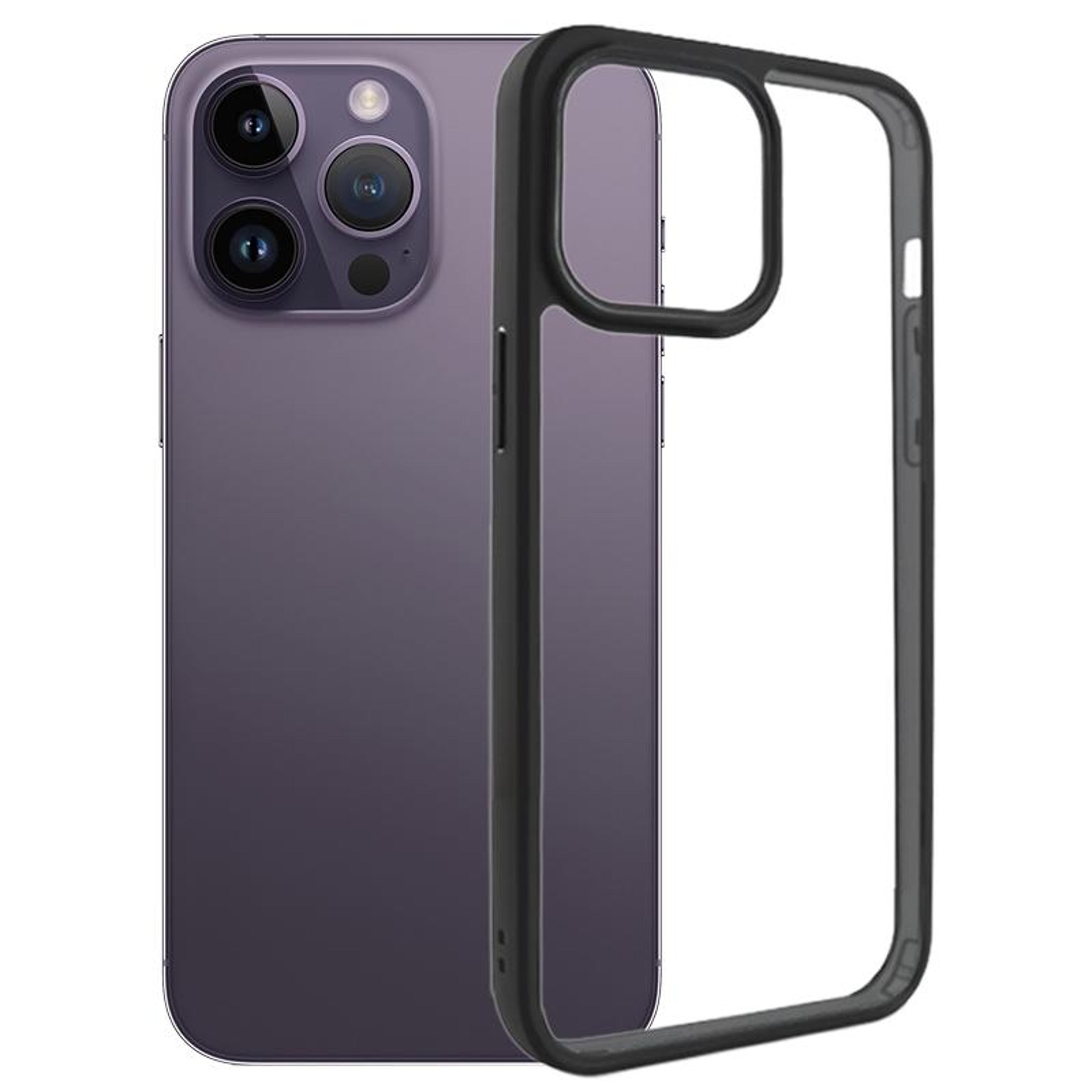 iphone 15 pro clear phone case with frosted anti yellowing back shockproof tpu pc cover