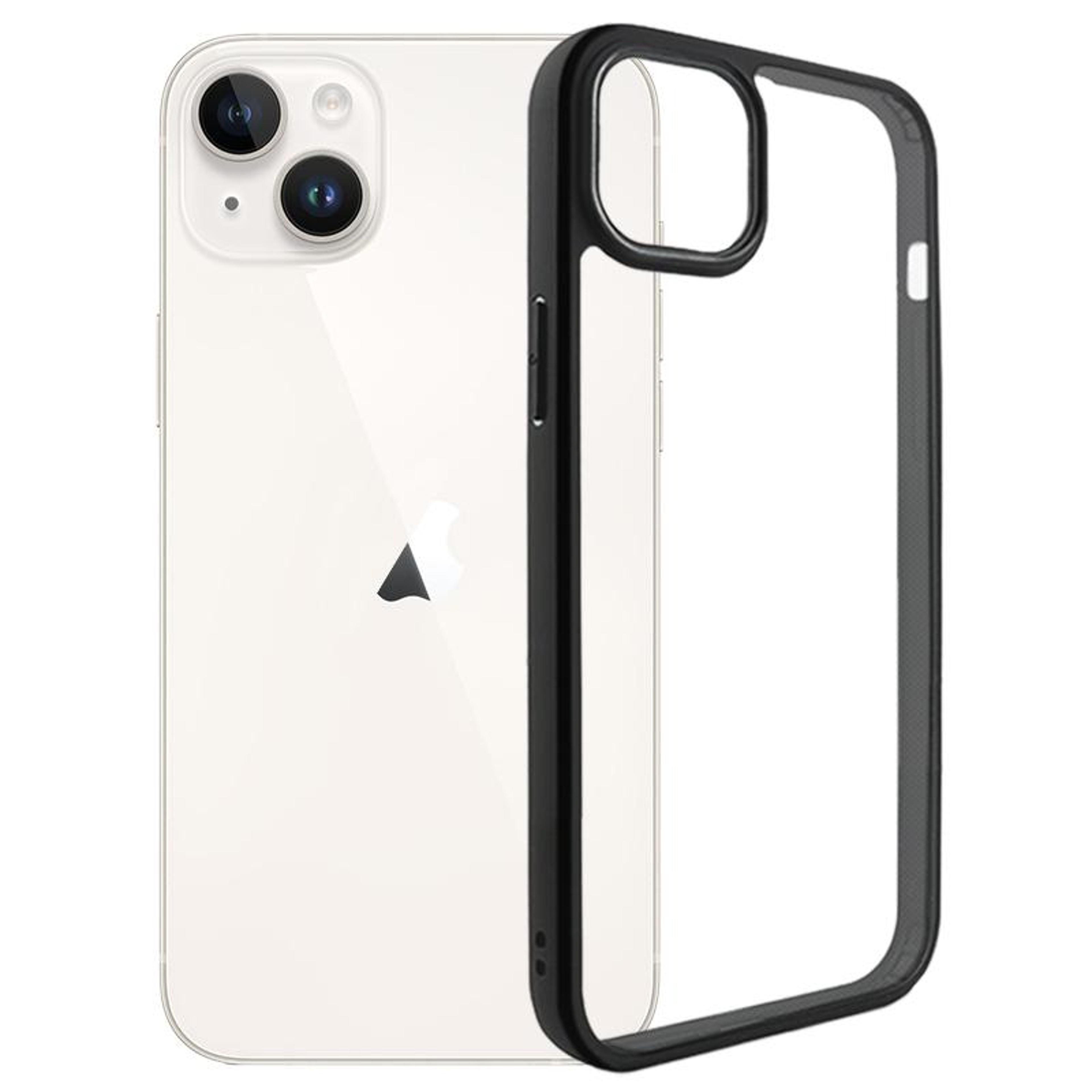 iphone 15 clear protective case with frosted tpu bumper and transparent pc back