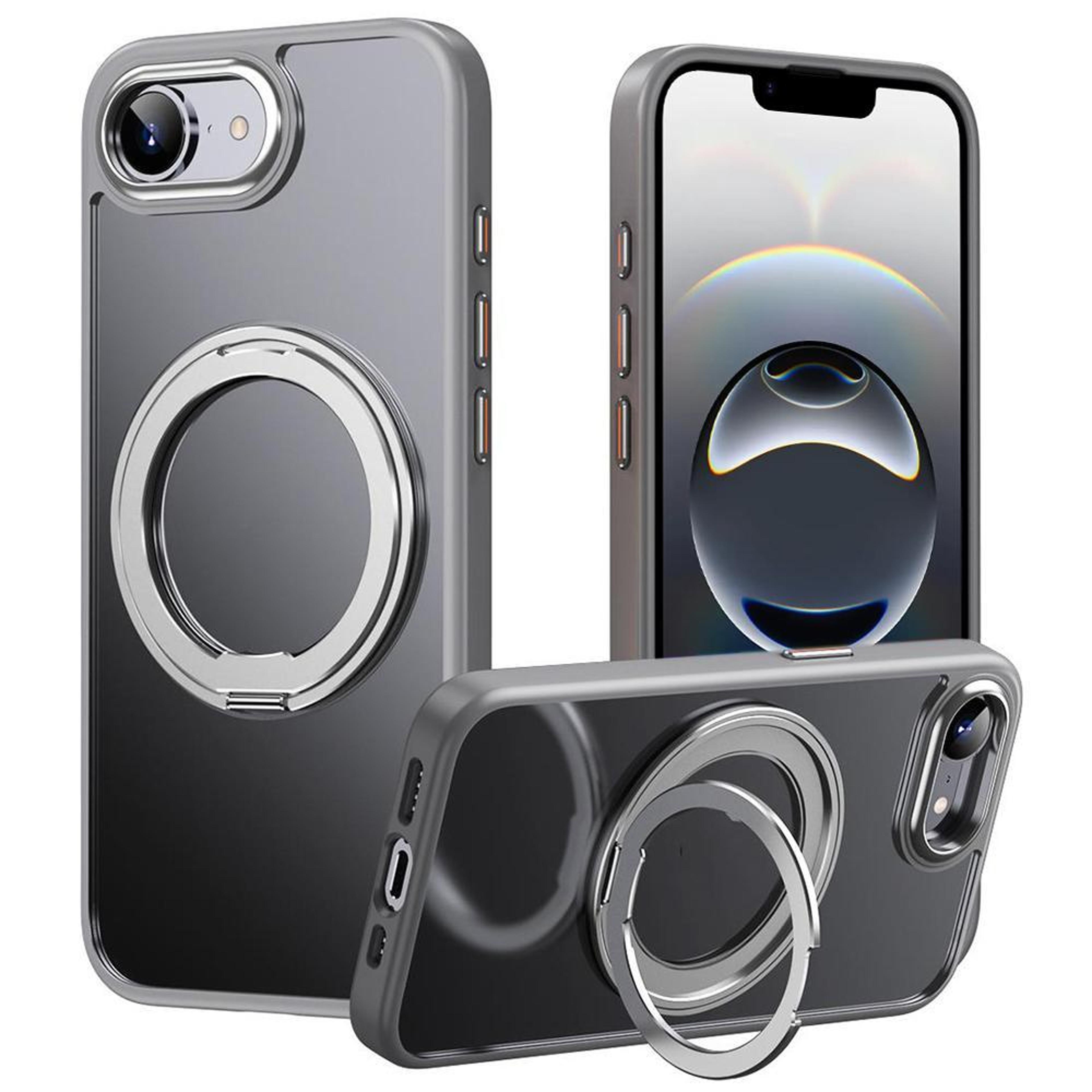 magsafe iphone 17e 16e frosted 360 rotating magnetic stand shockproof phone case