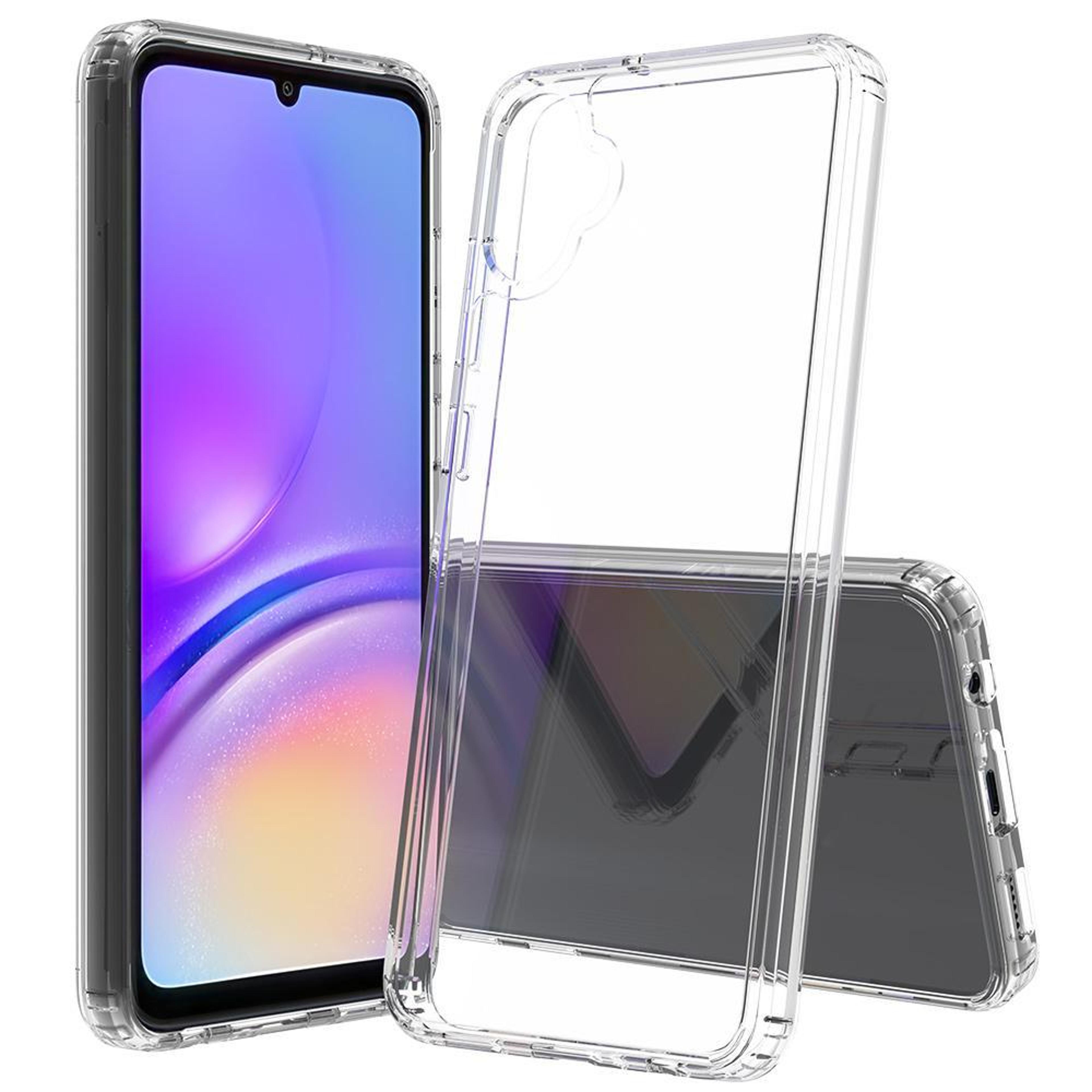 samsung galaxy m05 f05 clear tpu case with scratchproof acrylic back slim protective phone cover