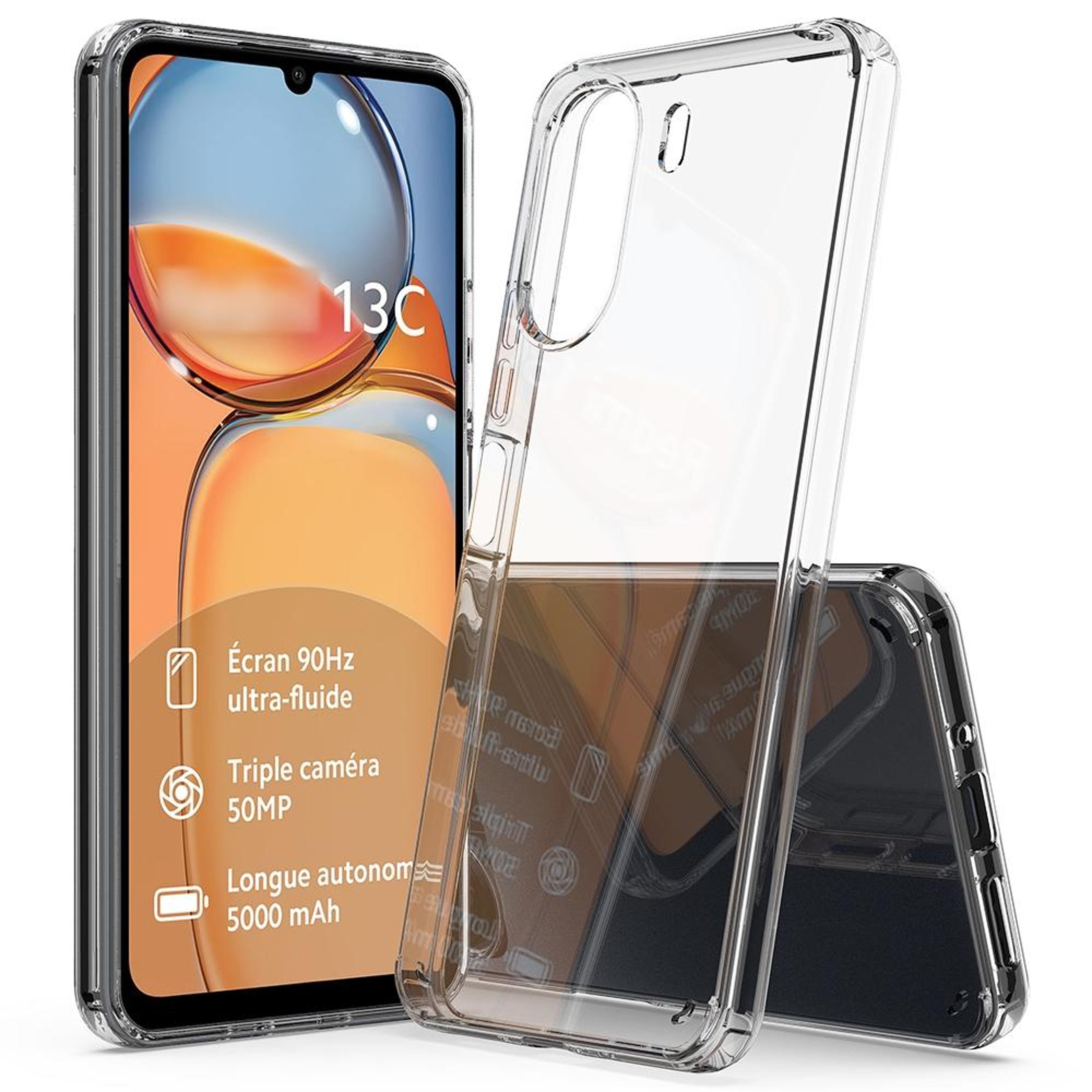 xiaomi redmi 13c 4g clear phone case scratchproof tpu acrylic transparent protective cover