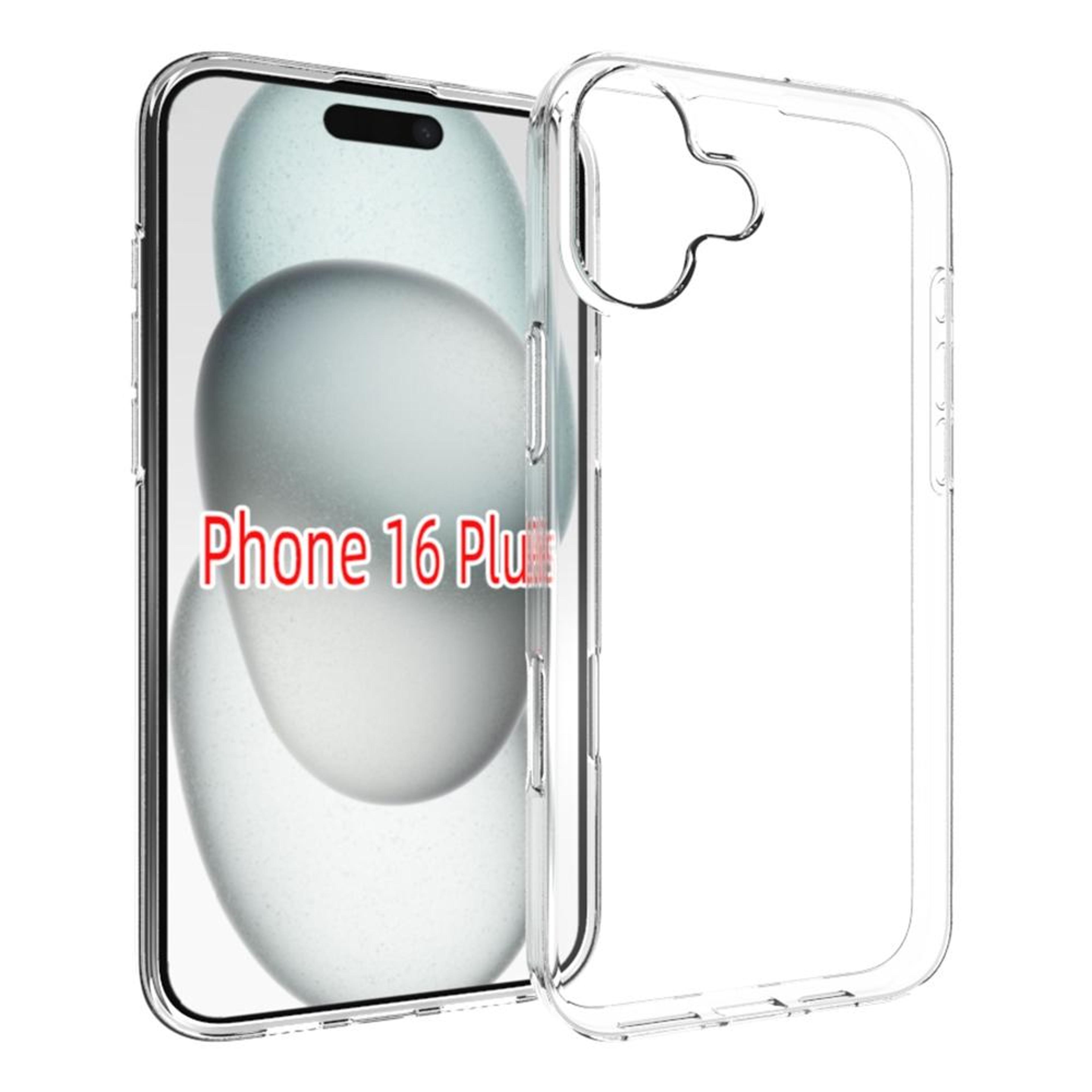 iphone 16 plus clear tpu phone case with waterproof texture slim shockproof protective cover