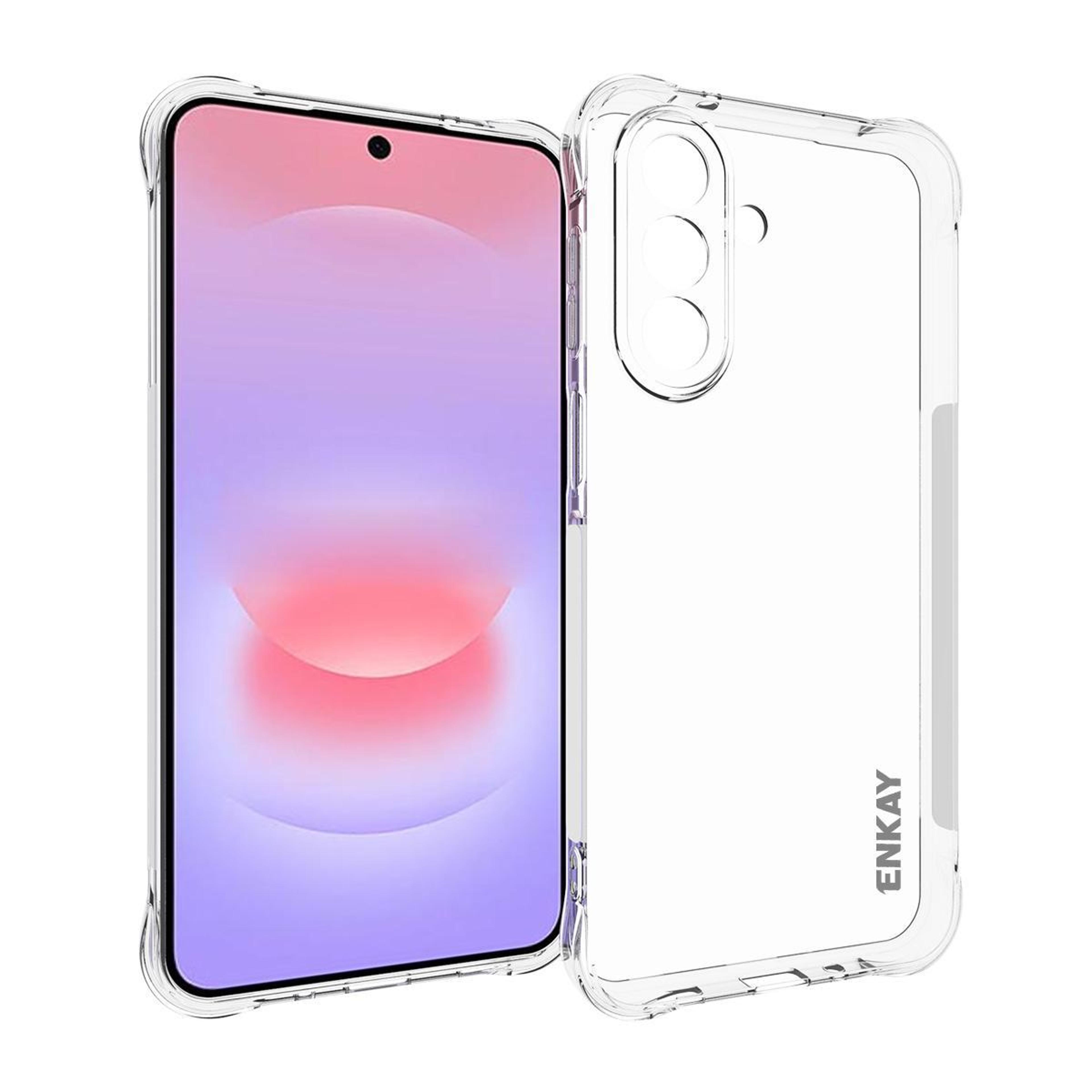 enkay hat-prince galaxy a27 5g clear case slim shockproof tpu phone case transparent cover