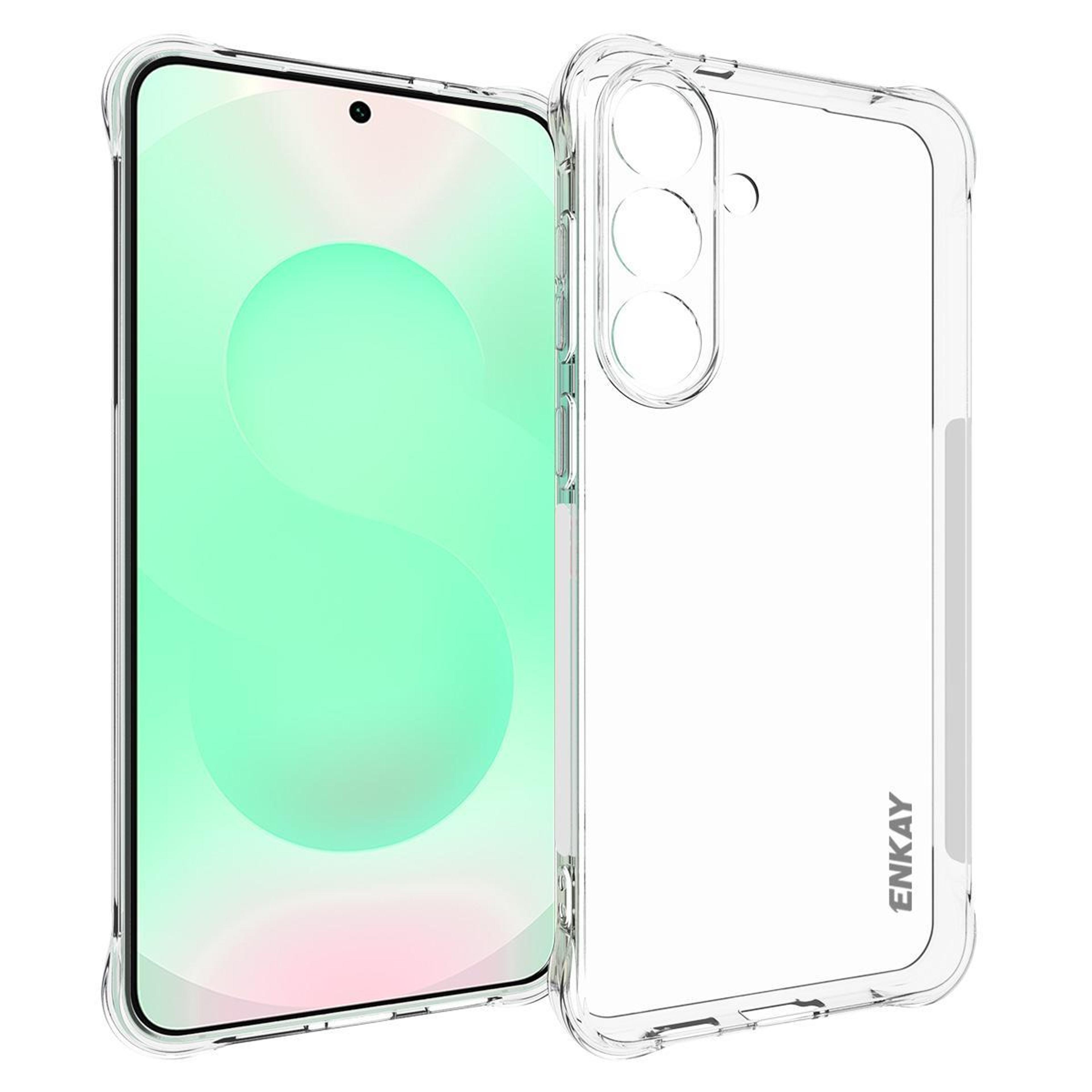 enkay hat-prince galaxy s25 fe clear case shockproof transparent tpu phone case slim protective cover