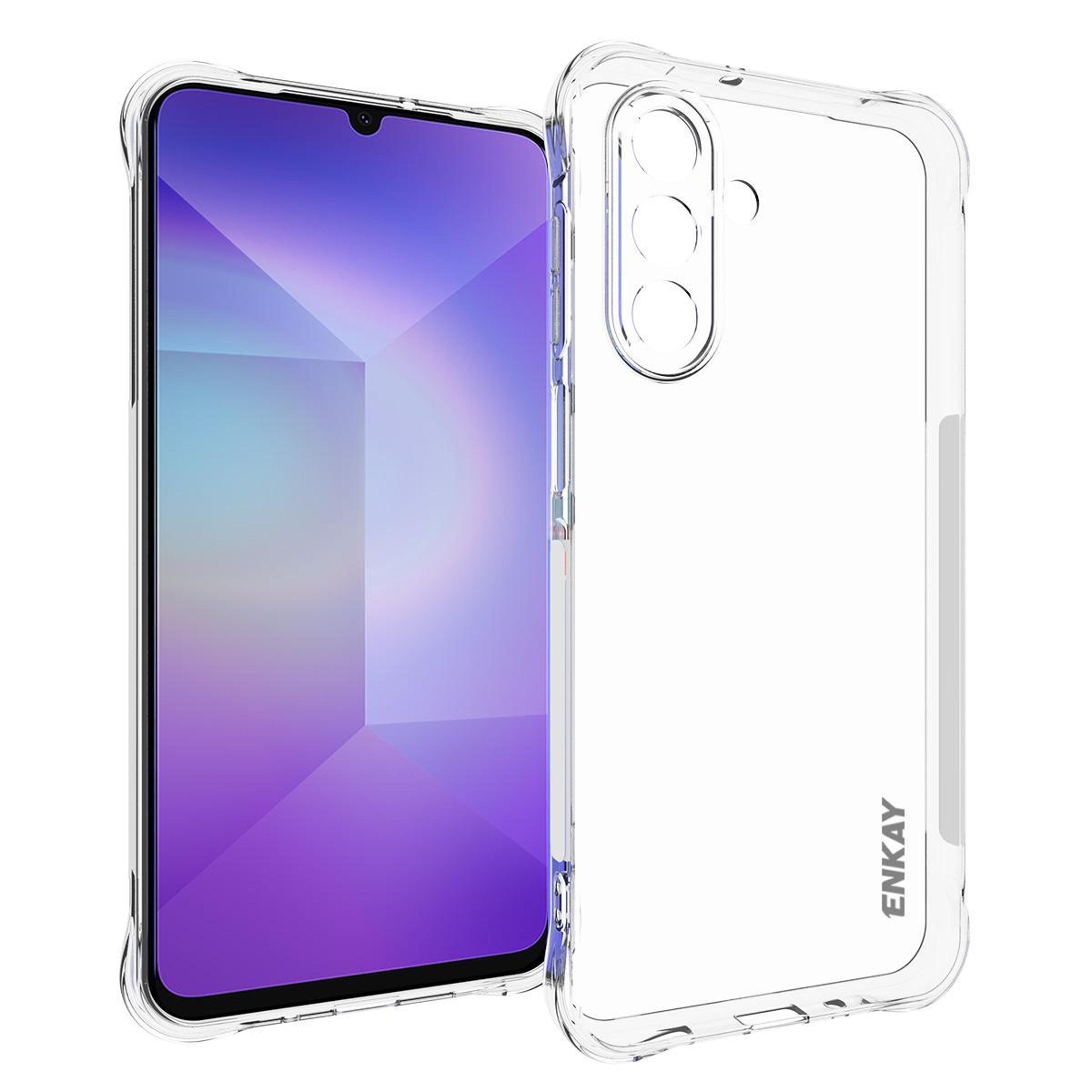 enkay hat-prince galaxy a17 5g clear phone case shockproof transparent tpu case with anti-slip grip