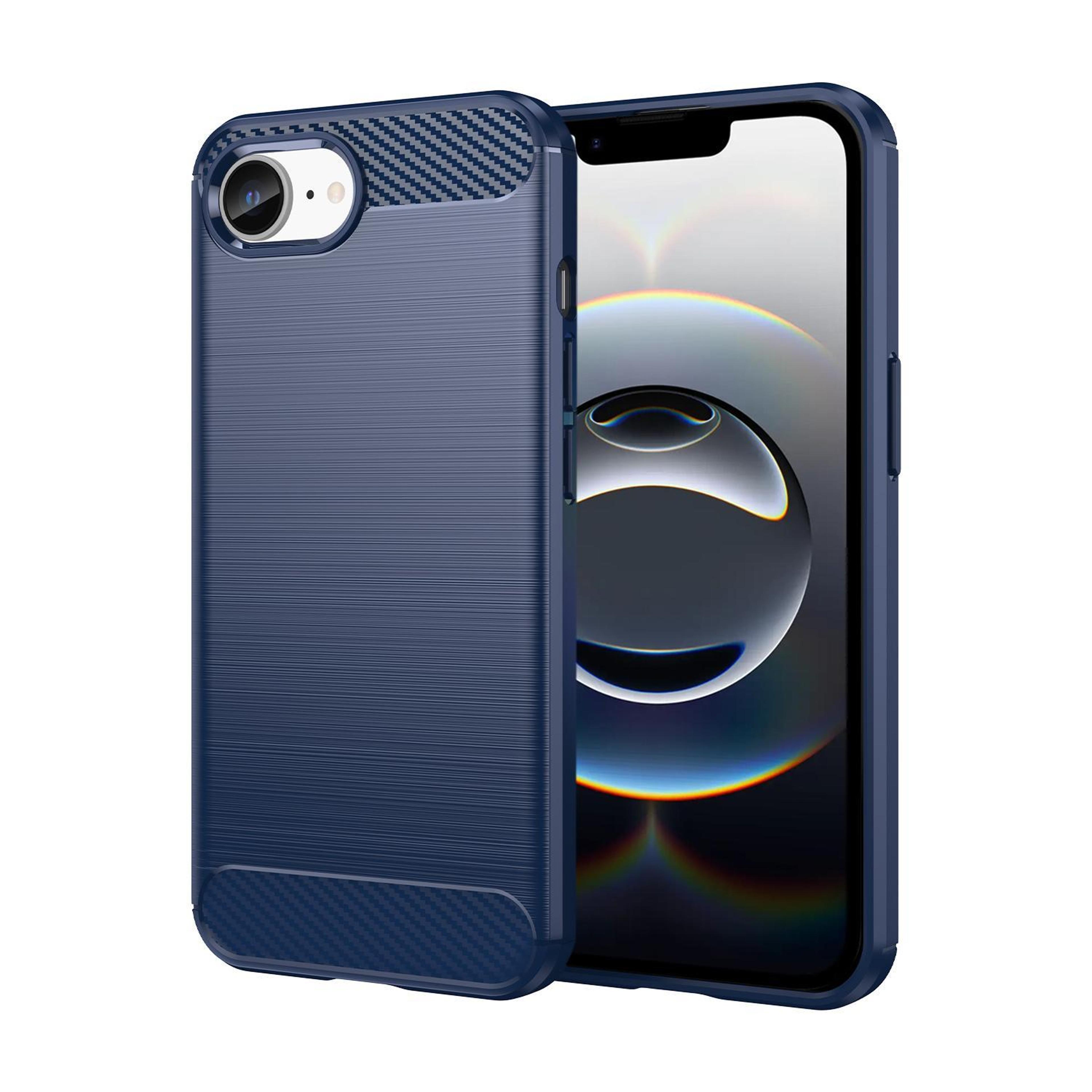 brushed carbon fiber tpu case for iphone 17e 16e slim shockproof cover
