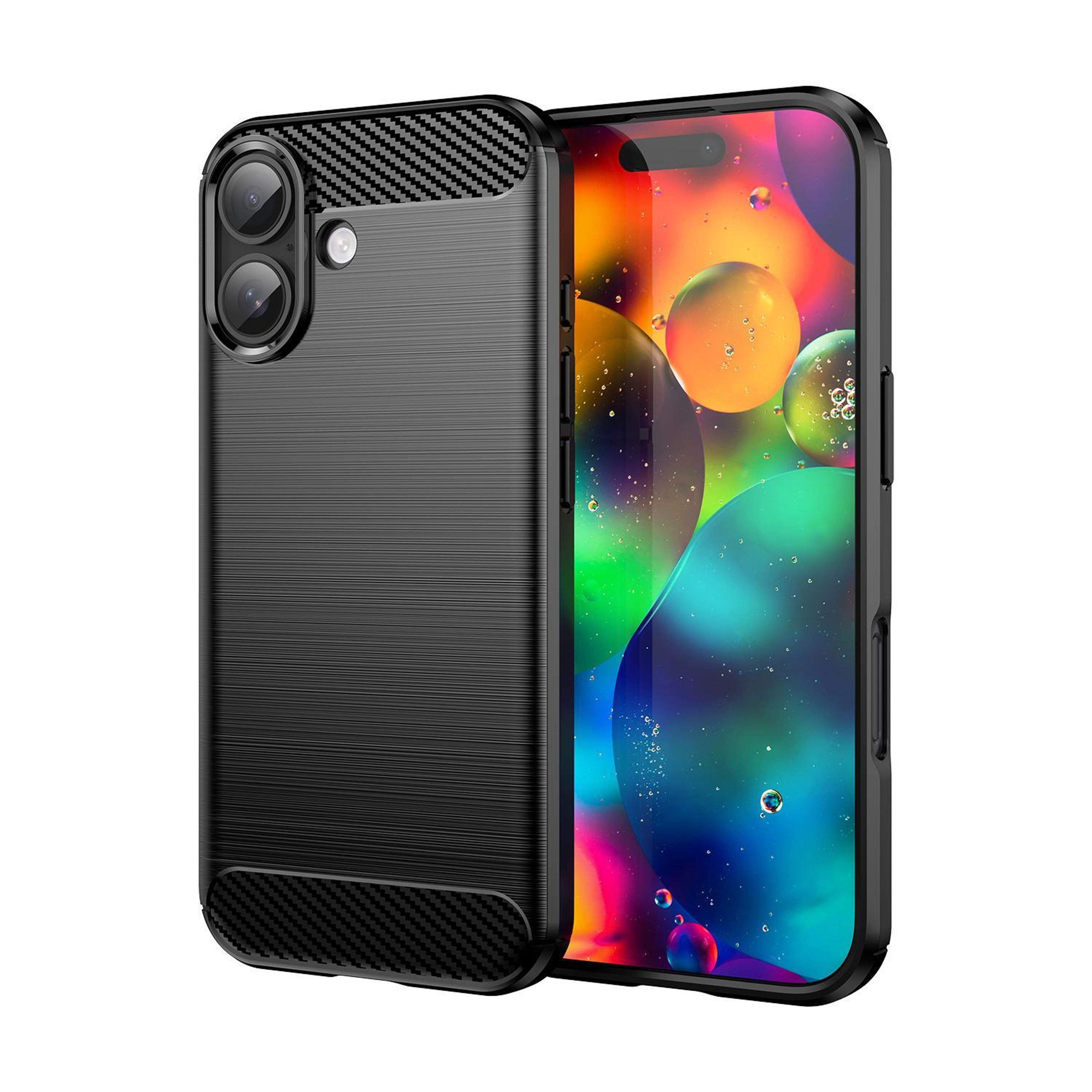 iphone 17 carbon fiber case slim shockproof brushed texture tpu cover