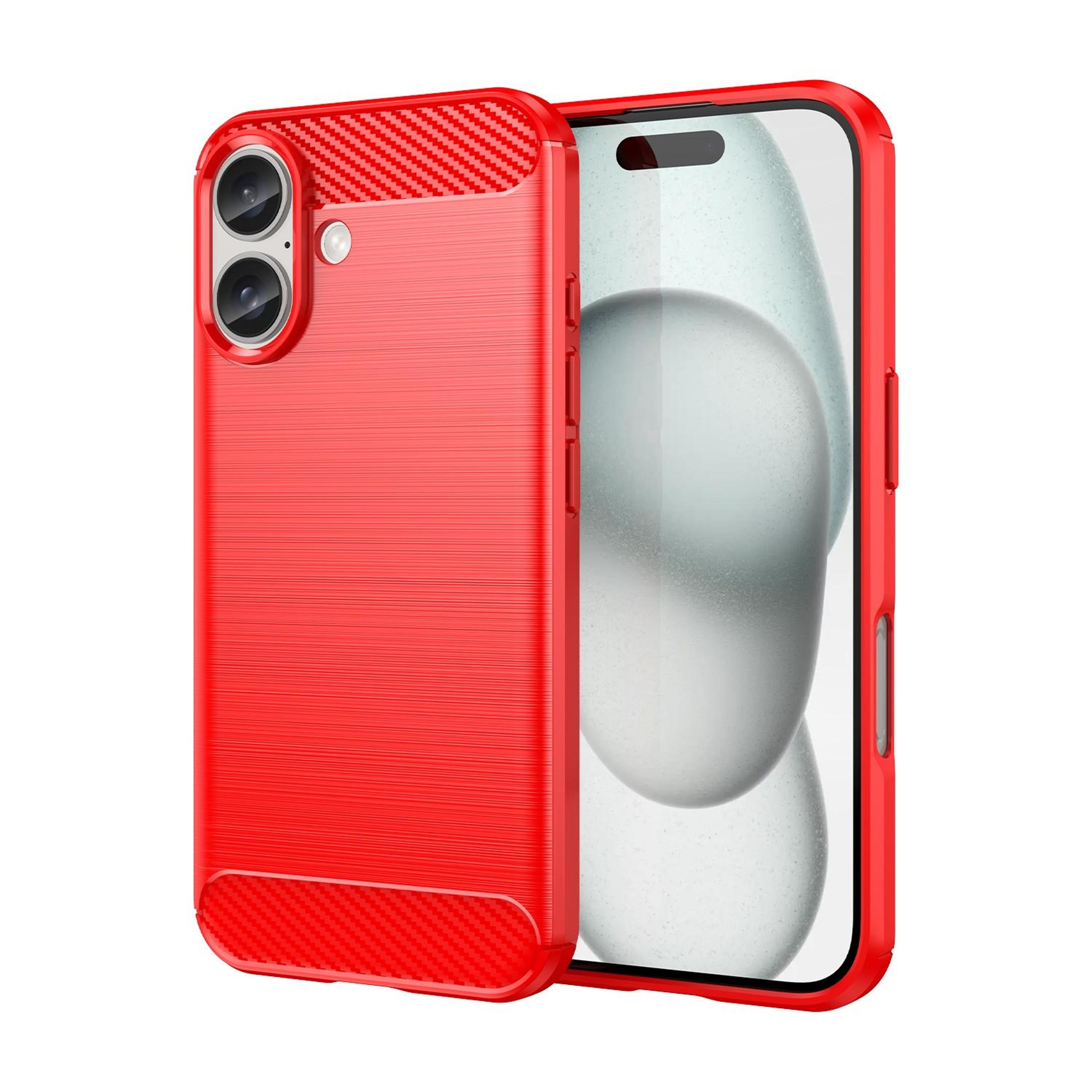 iphone 16 carbon fiber tpu case slim brushed texture protective cover