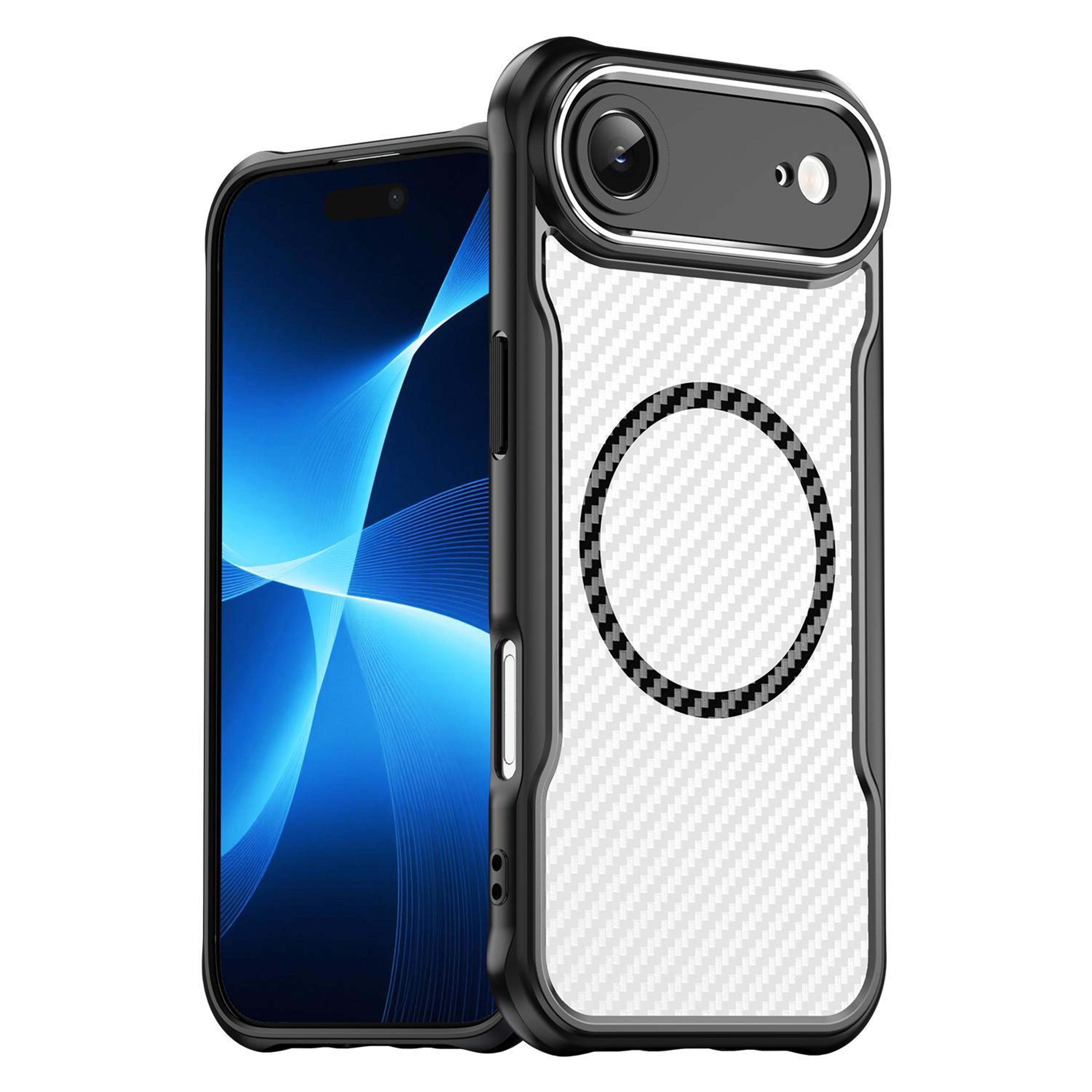 iphone air magsafe phone case carbon fiber texture translucent protective cover