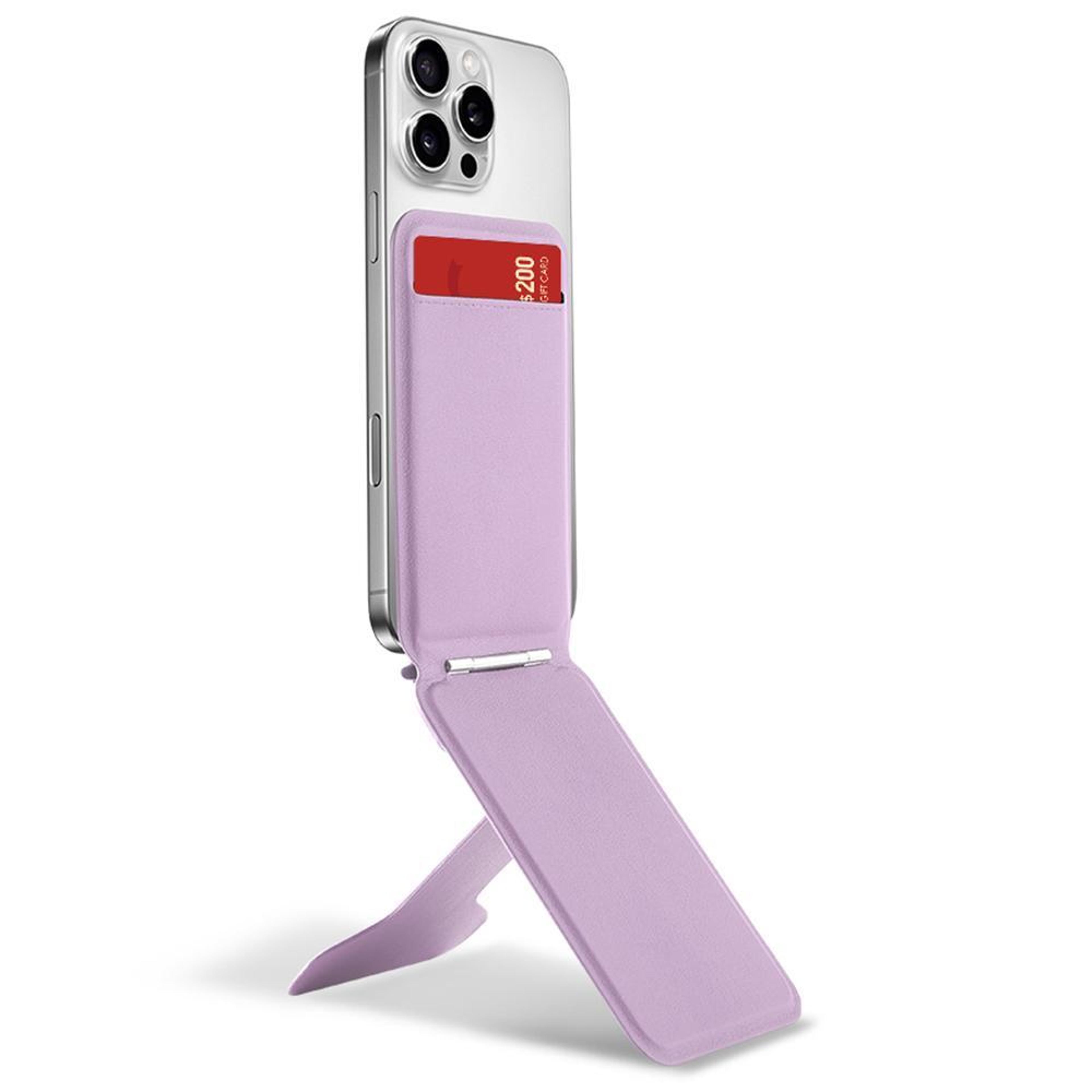 magnetic phone wallet stand with adjustable kickstand and card holder